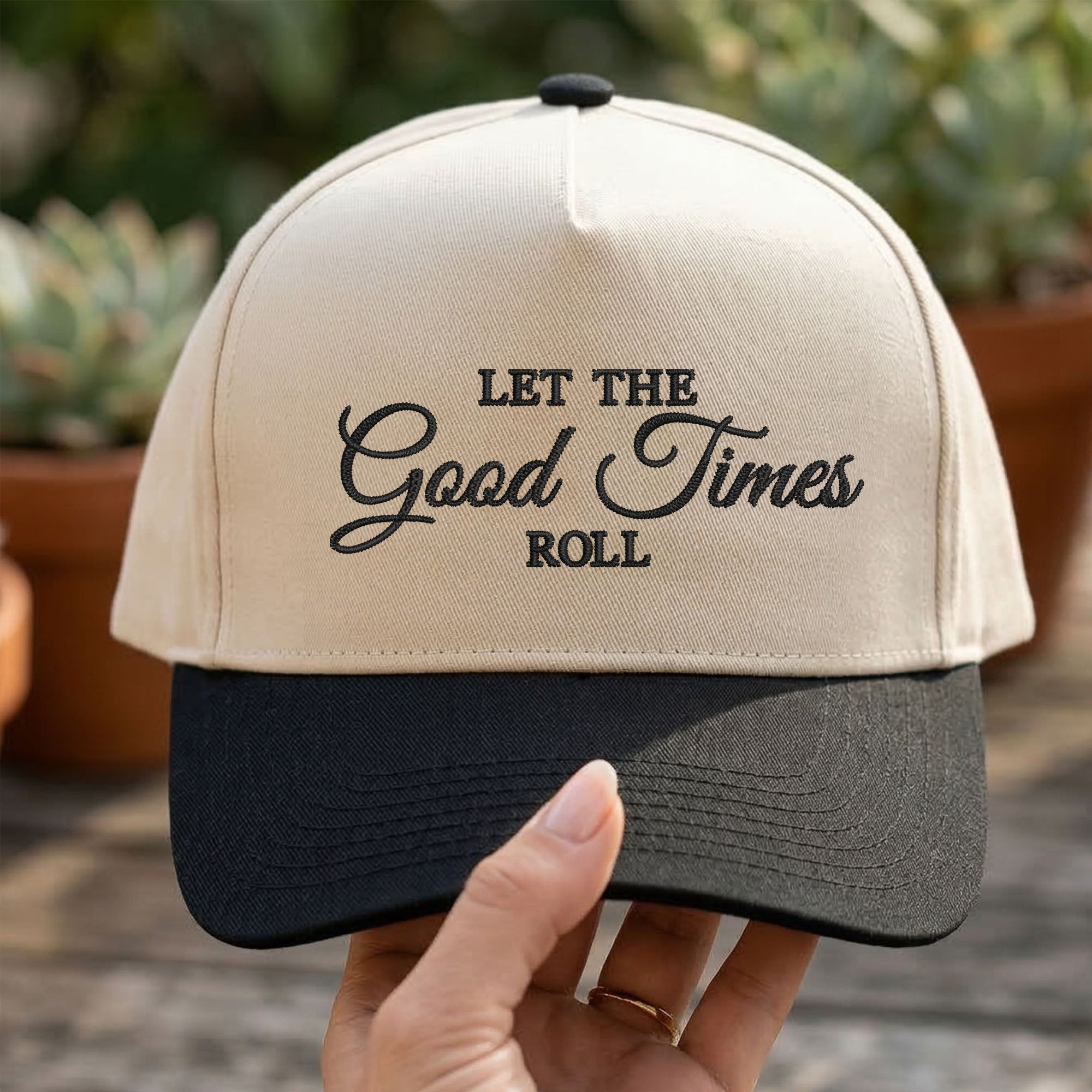 Custom Embroidered Let The Good Times Roll Snapback Hat