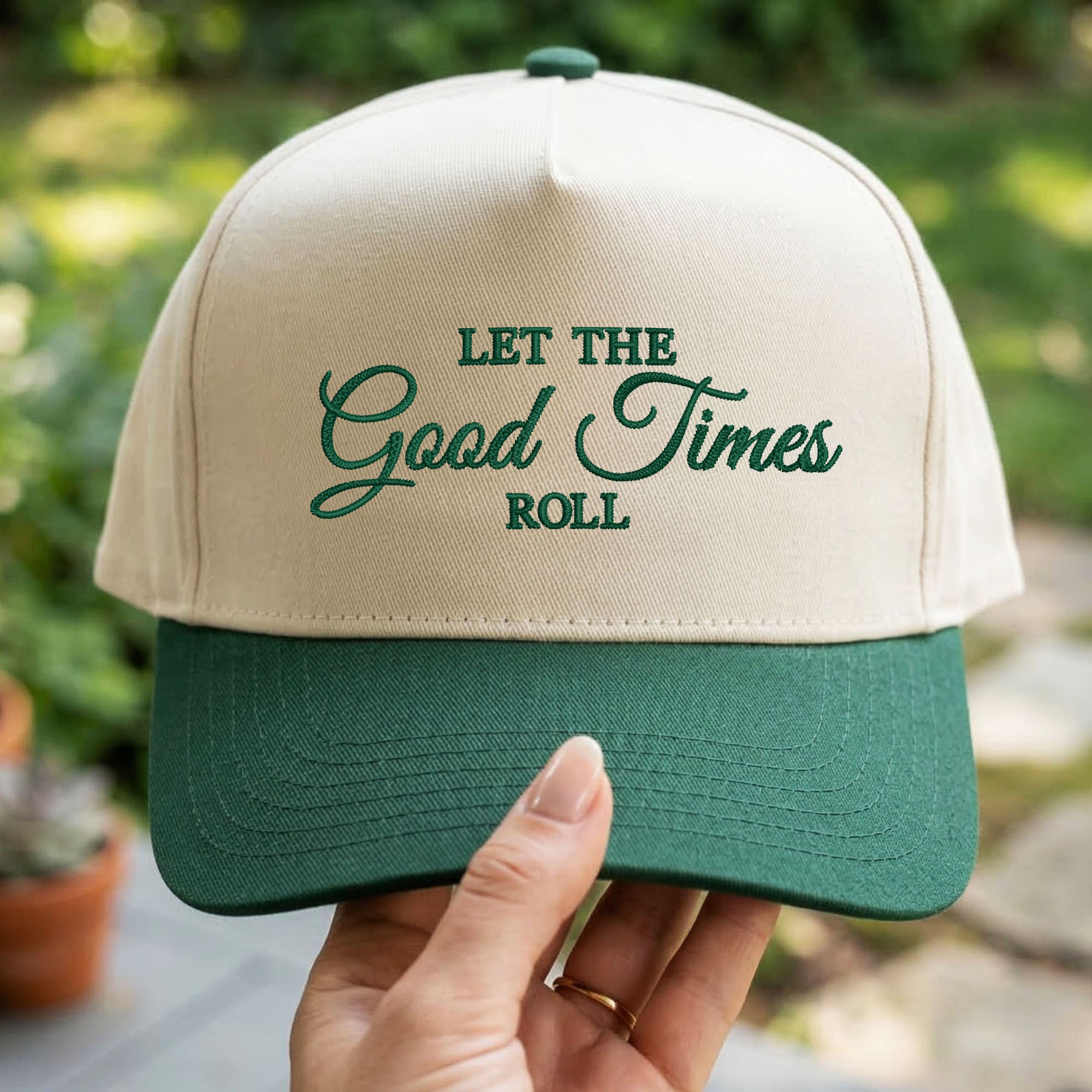 Custom Embroidered Let The Good Times Roll Snapback Hat