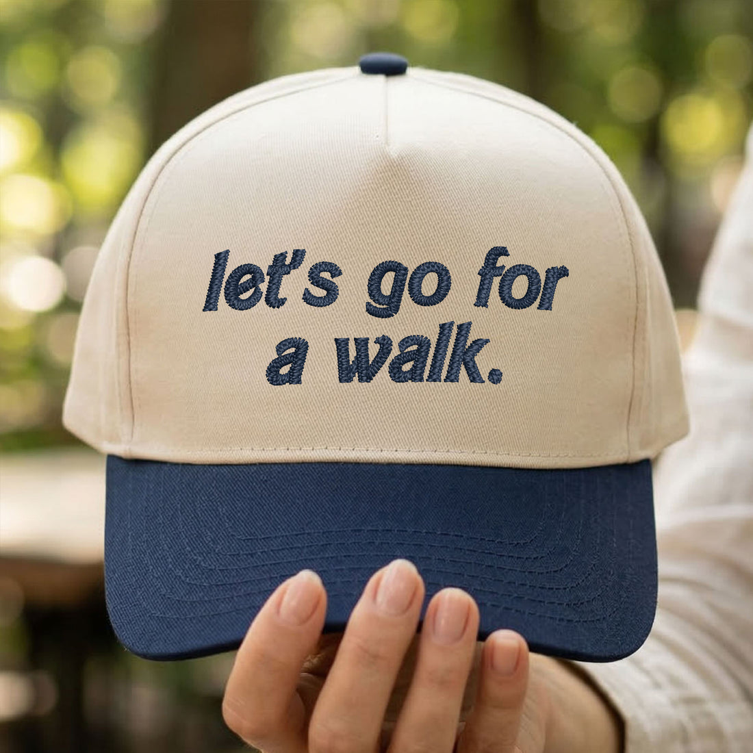 Custom Embroidered Let's Go For a Walk Snapback Hat