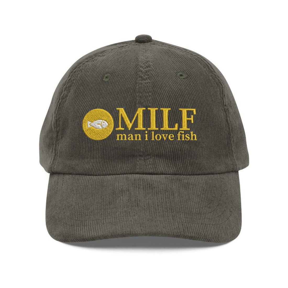 Custom Embroidered MILF Man I Love Fish Hat - Vintage Corduroy Funny Cap