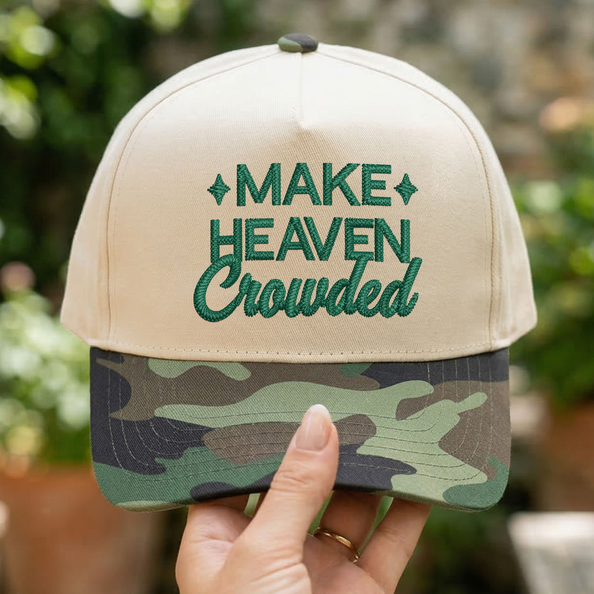 Custom Embroidered Make Heaven Crowded Snapback Hat