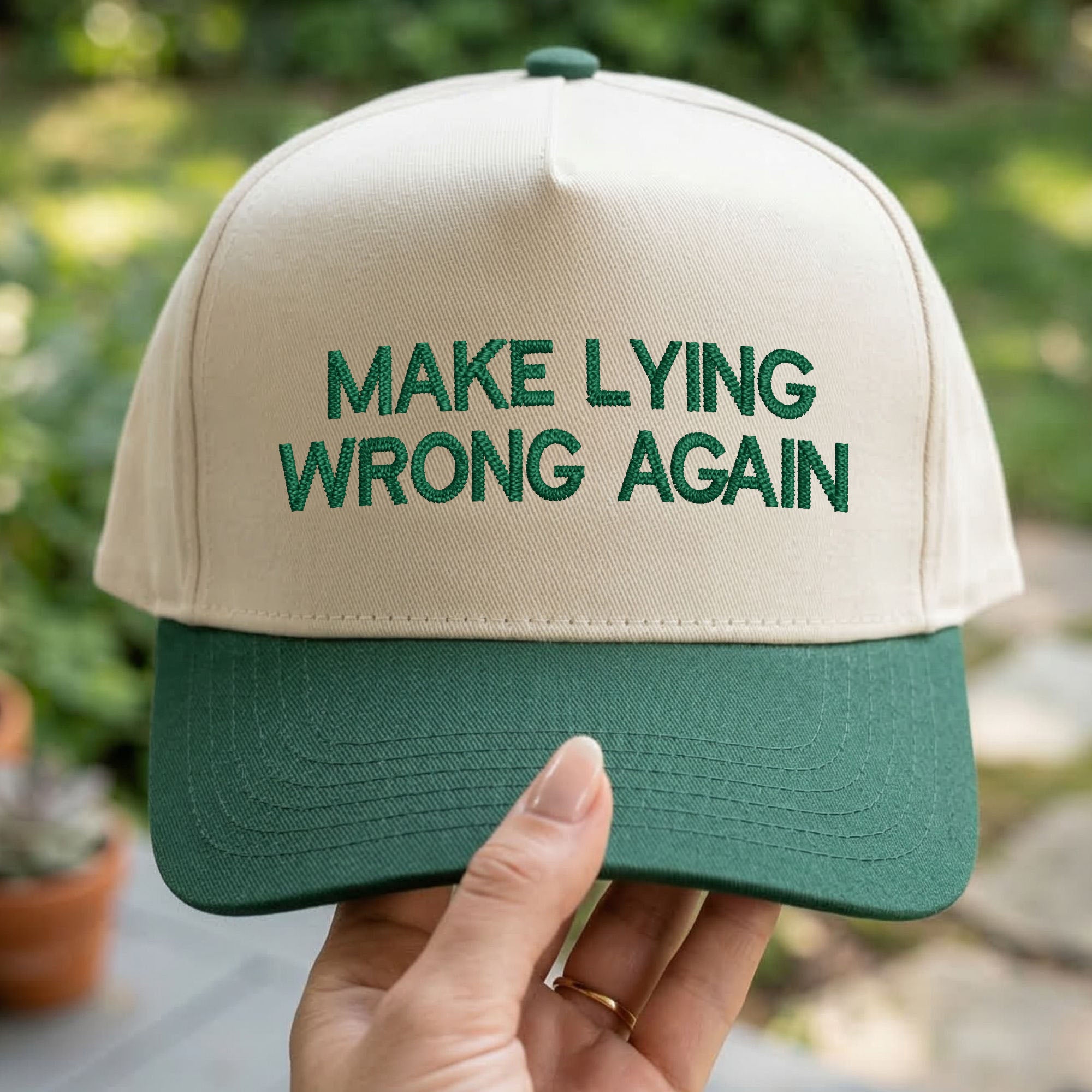 Custom Embroidered Make Lying Wrong Again Snapback Hat