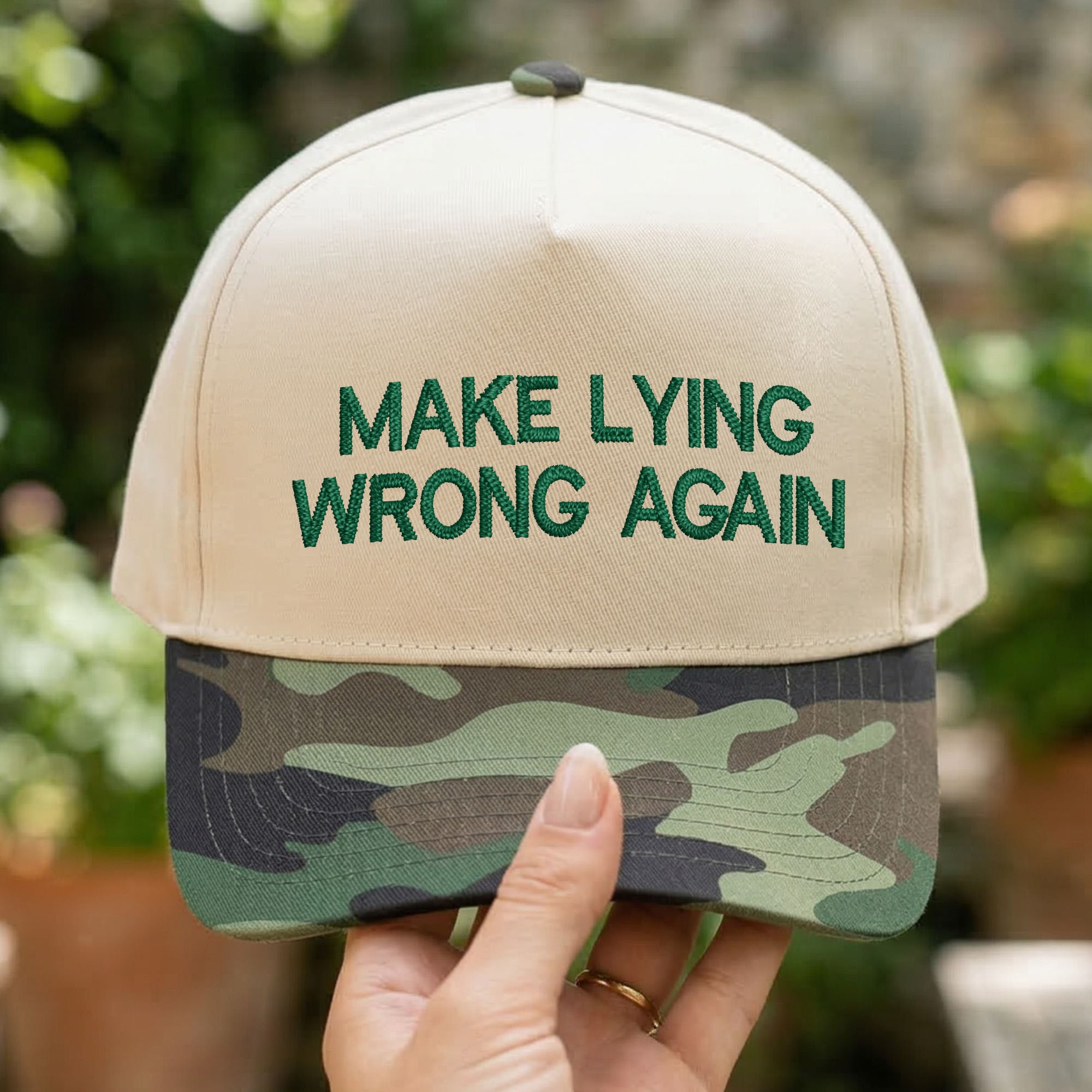 Custom Embroidered Make Lying Wrong Again Snapback Hat