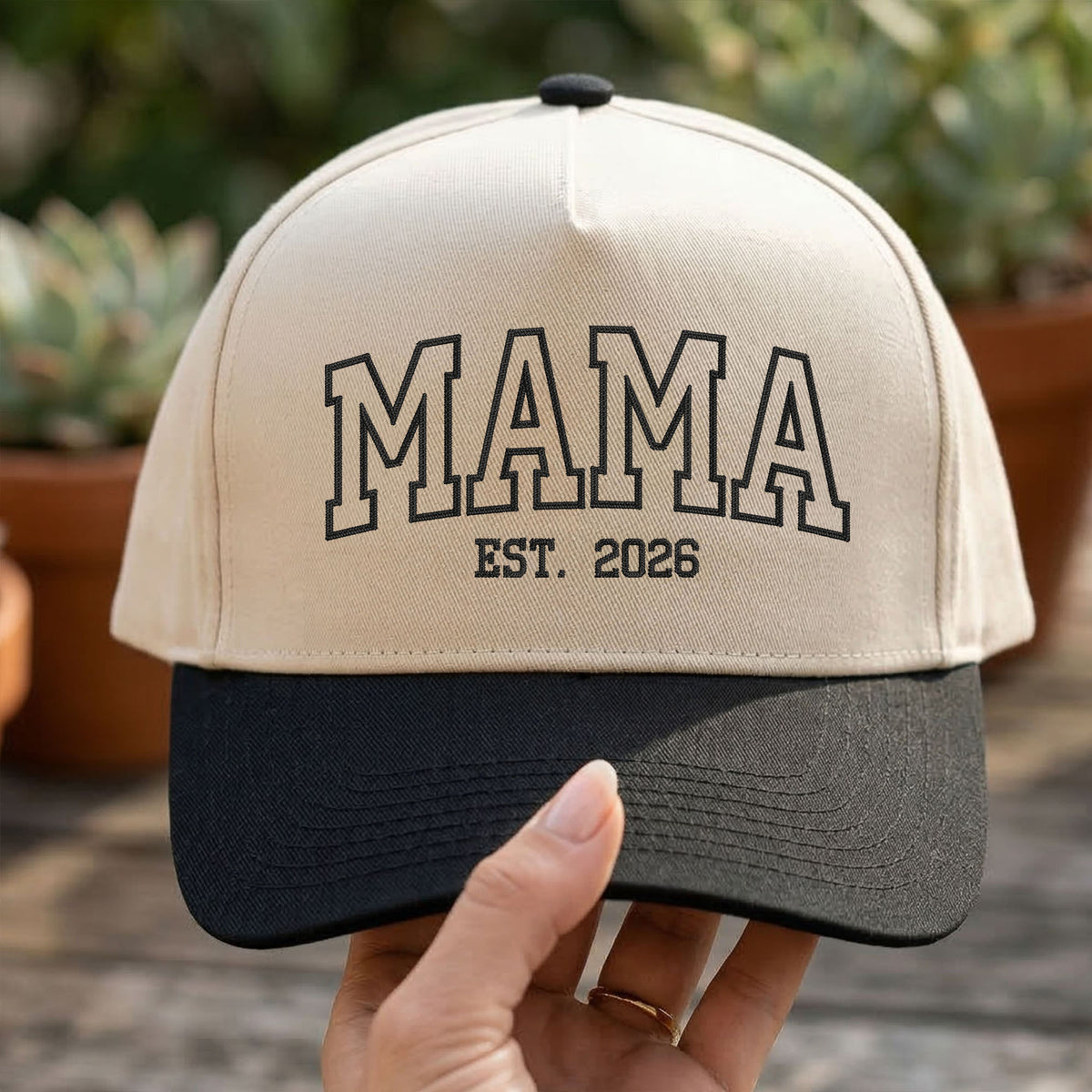 Custom Embroidered Mama Est 2026 Snapback Hat
