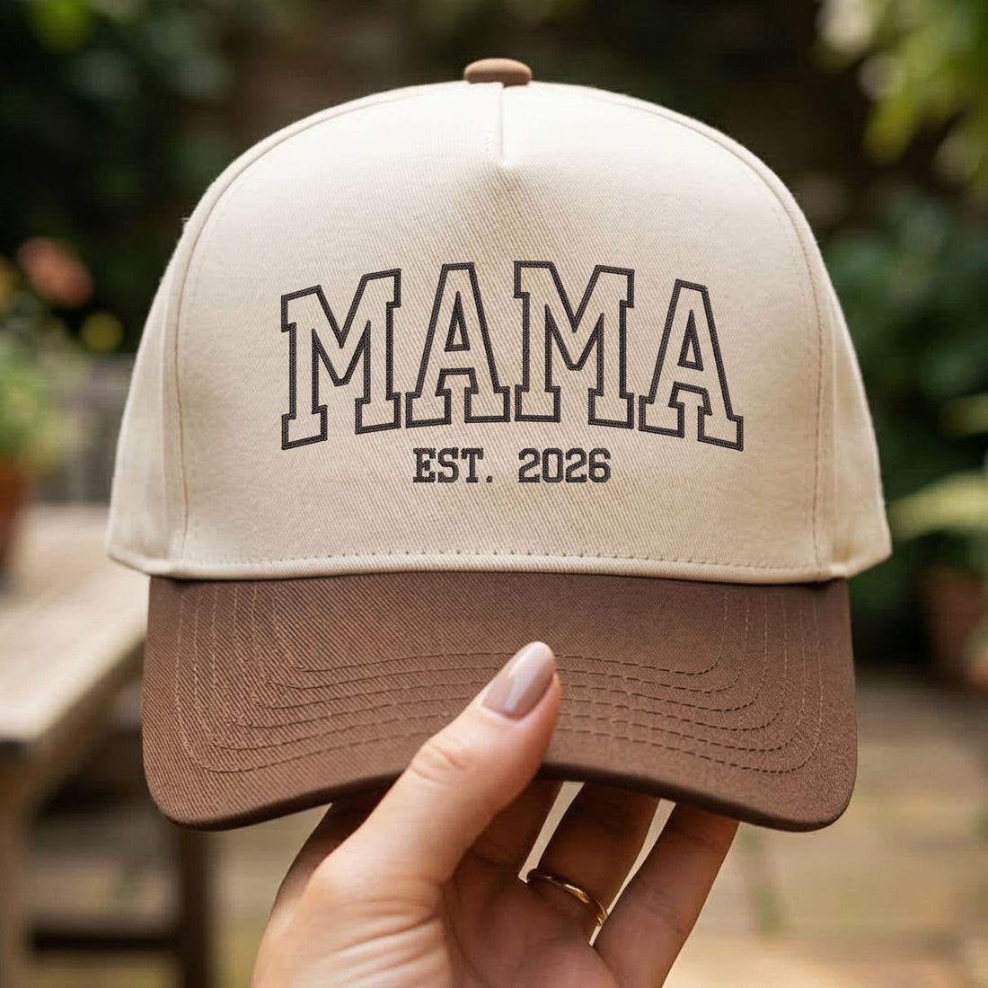 Custom Embroidered Mama Est 2026 Snapback Hat