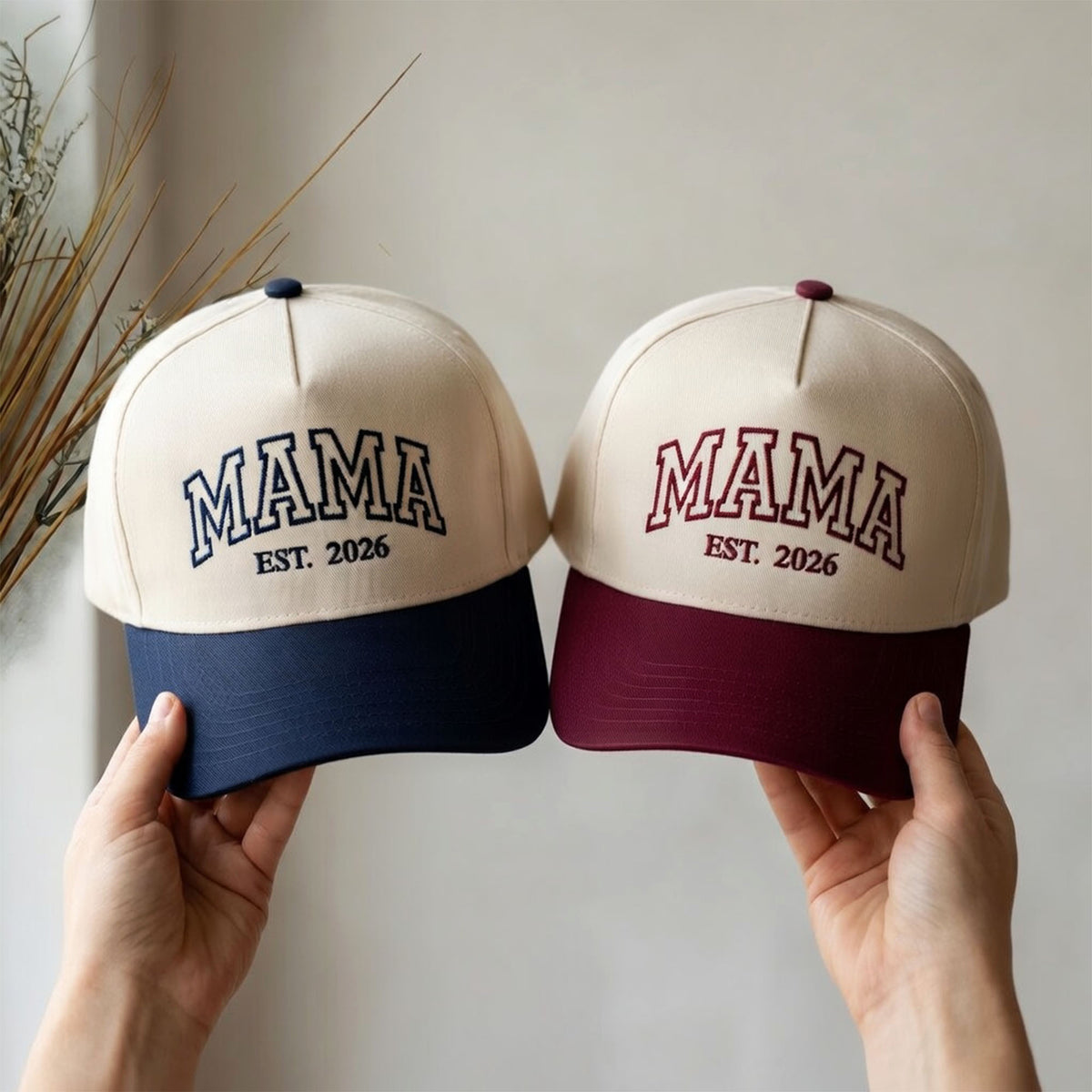 Custom Embroidered Mama Est 2026 Snapback Hat