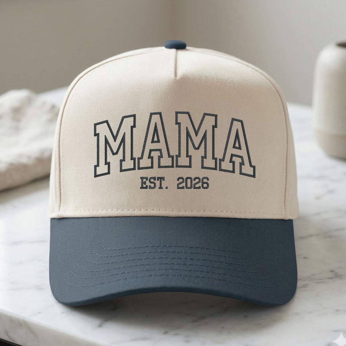 Custom Embroidered Mama Est 2026 Snapback Hat