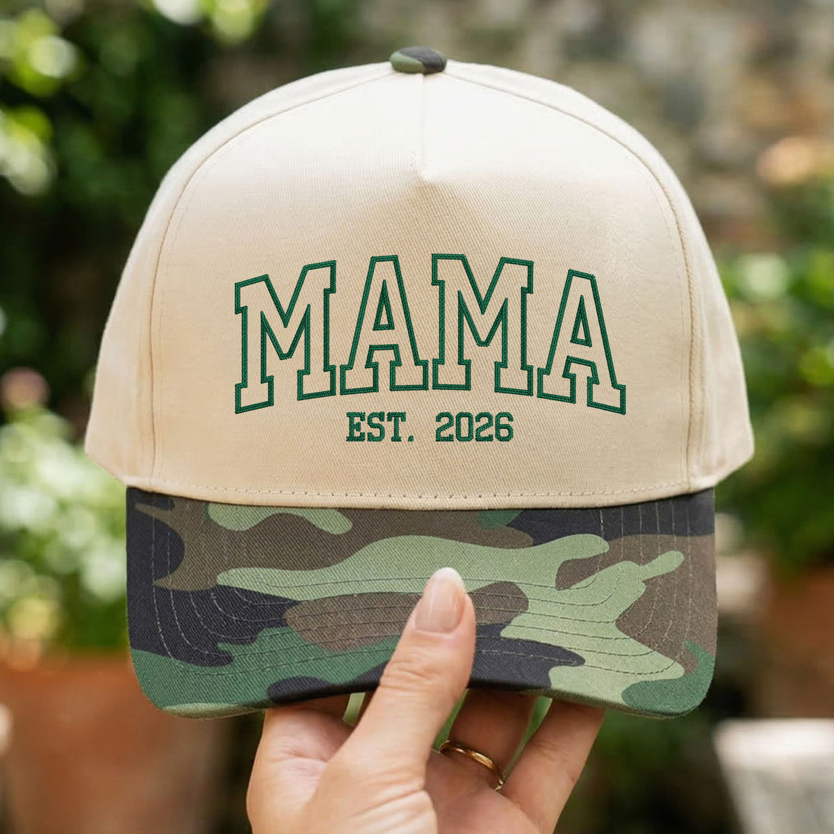 Custom Embroidered Mama Est 2026 Snapback Hat