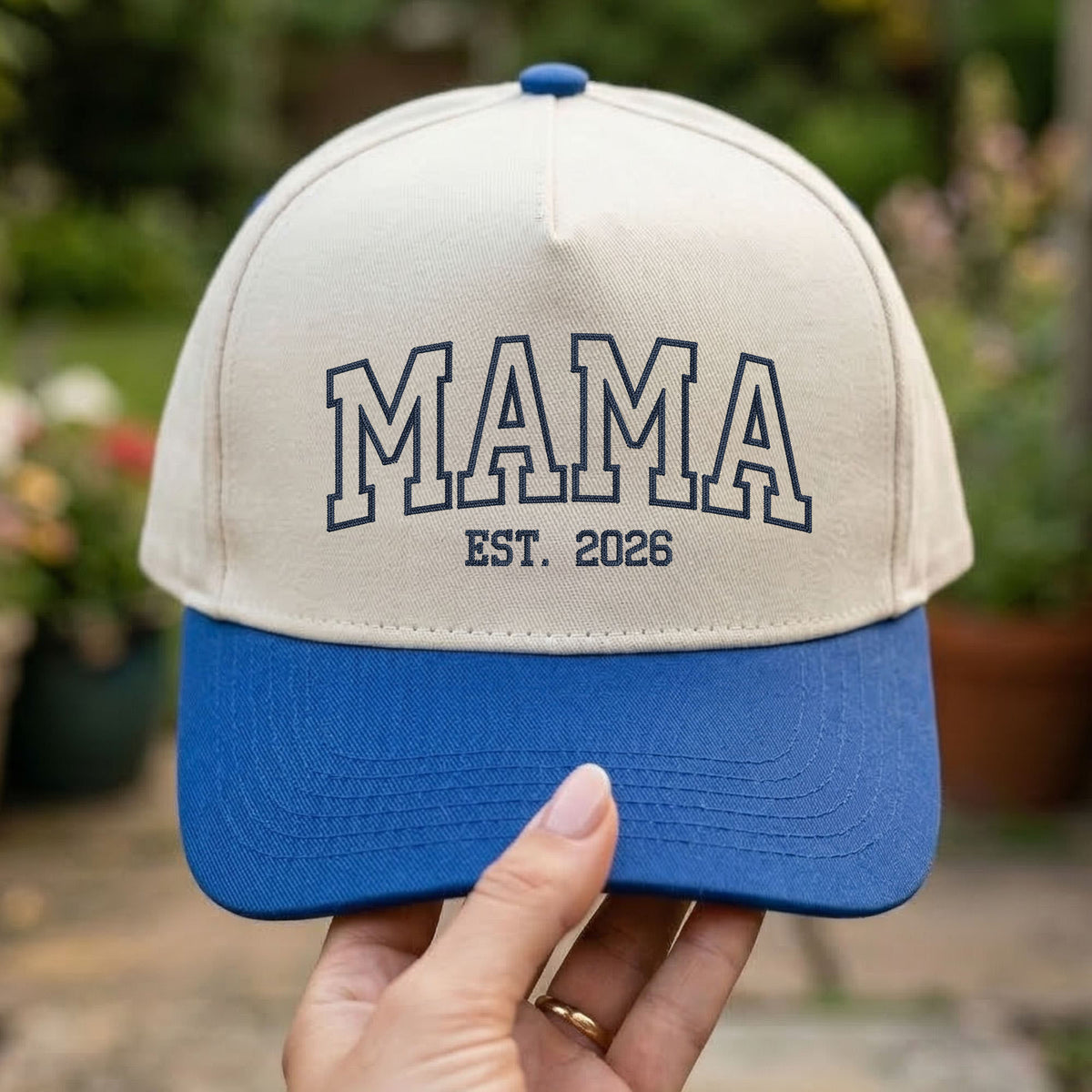 Custom Embroidered Mama Est 2026 Snapback Hat