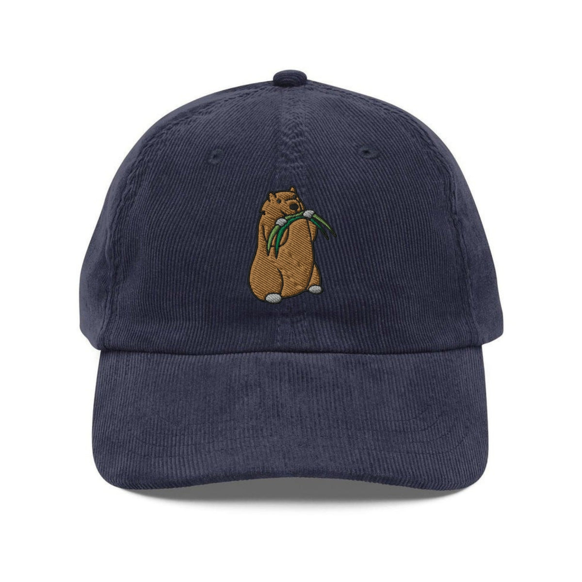 Custom Embroidered Marmot Munching Grass Hat