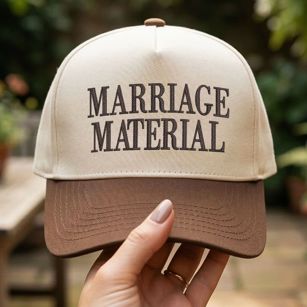 Custom Embroidered Marriage Material Snapback Hat