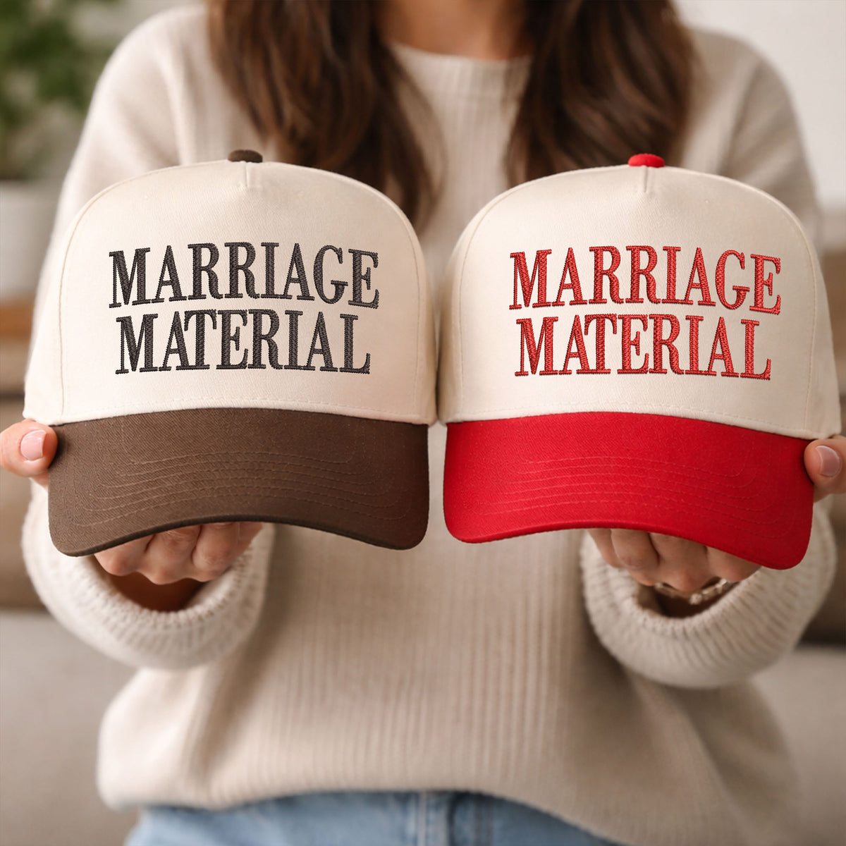 Custom Embroidered Marriage Material Snapback Hat