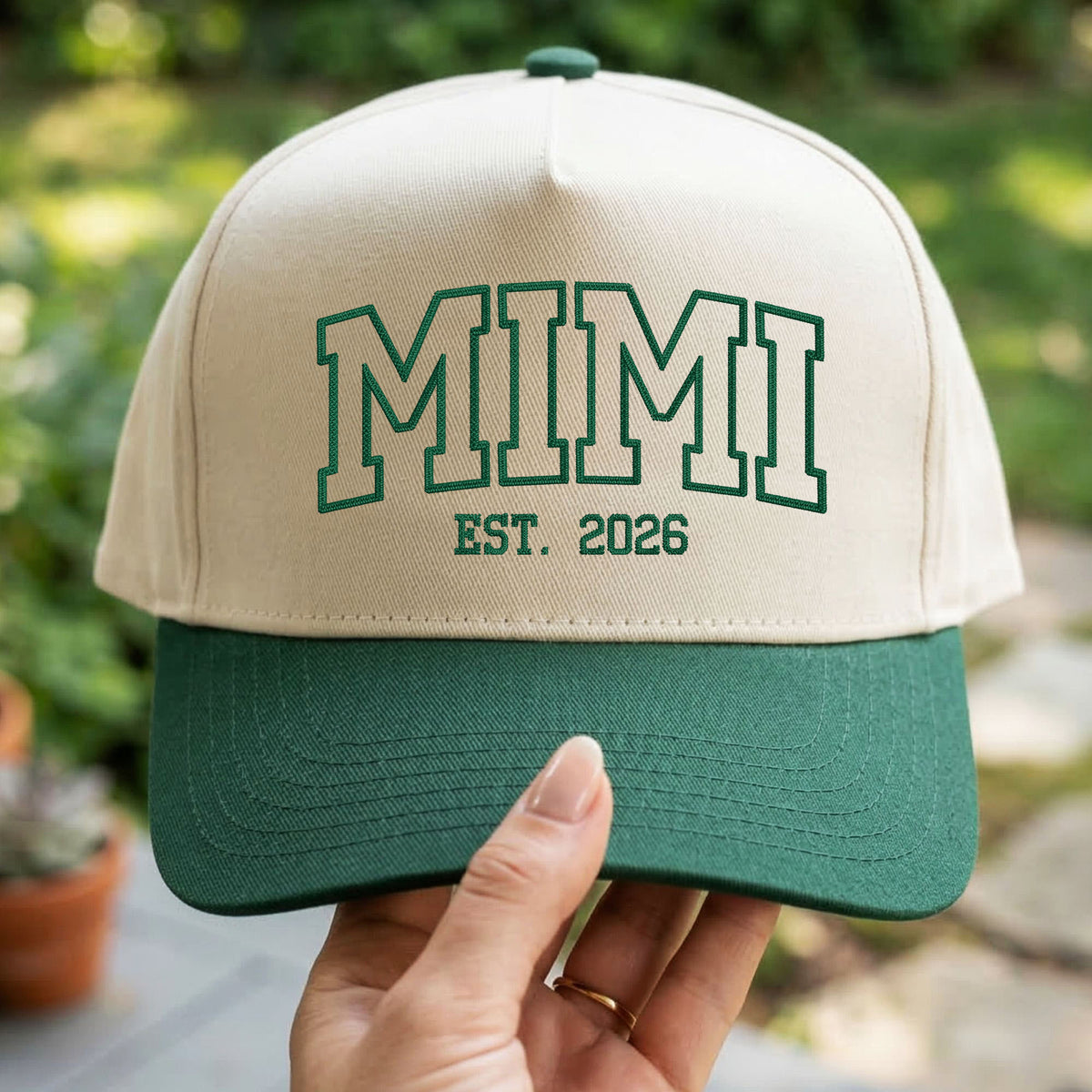 Custom Embroidered Mimi Est 2026 Snapback Hat