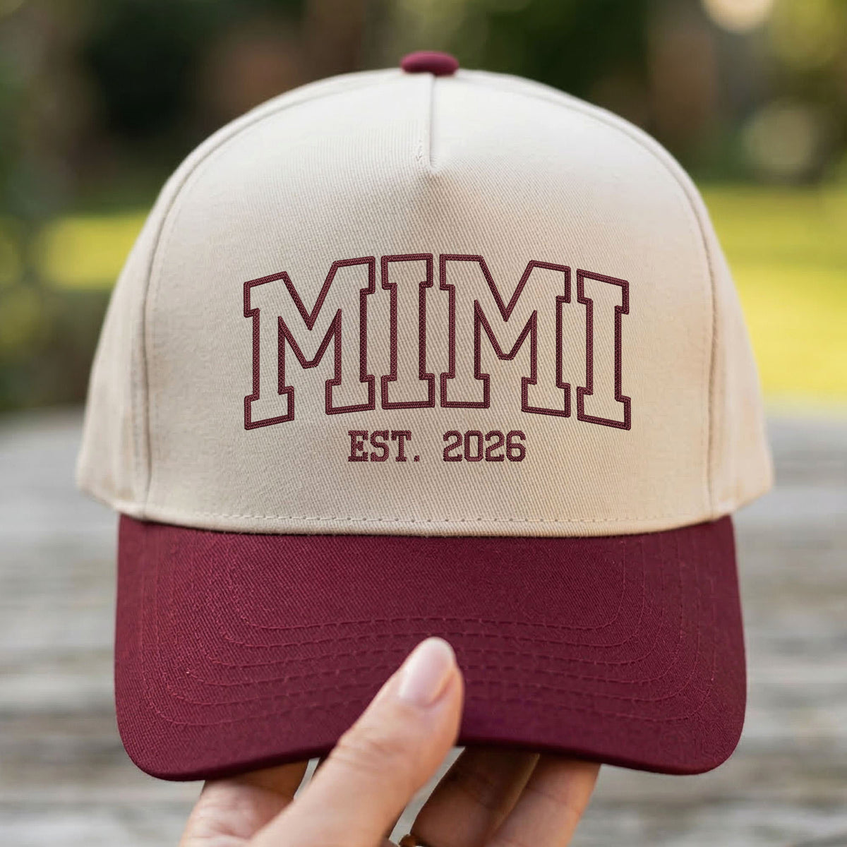 Custom Embroidered Mimi Est 2026 Snapback Hat