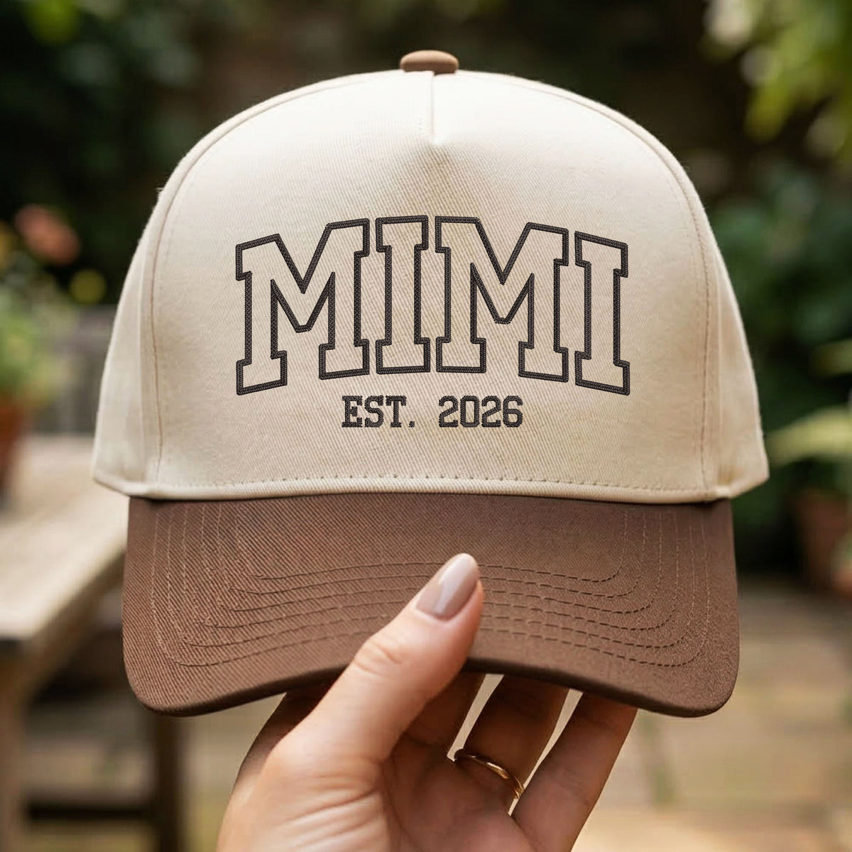 Custom Embroidered Mimi Est 2026 Snapback Hat