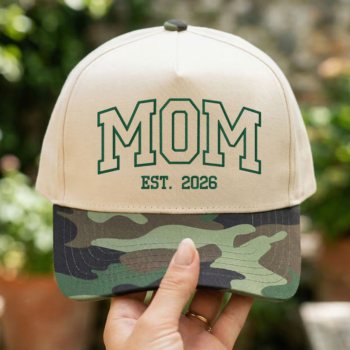 Custom Embroidered Mom Est 2026 Snapback Hat