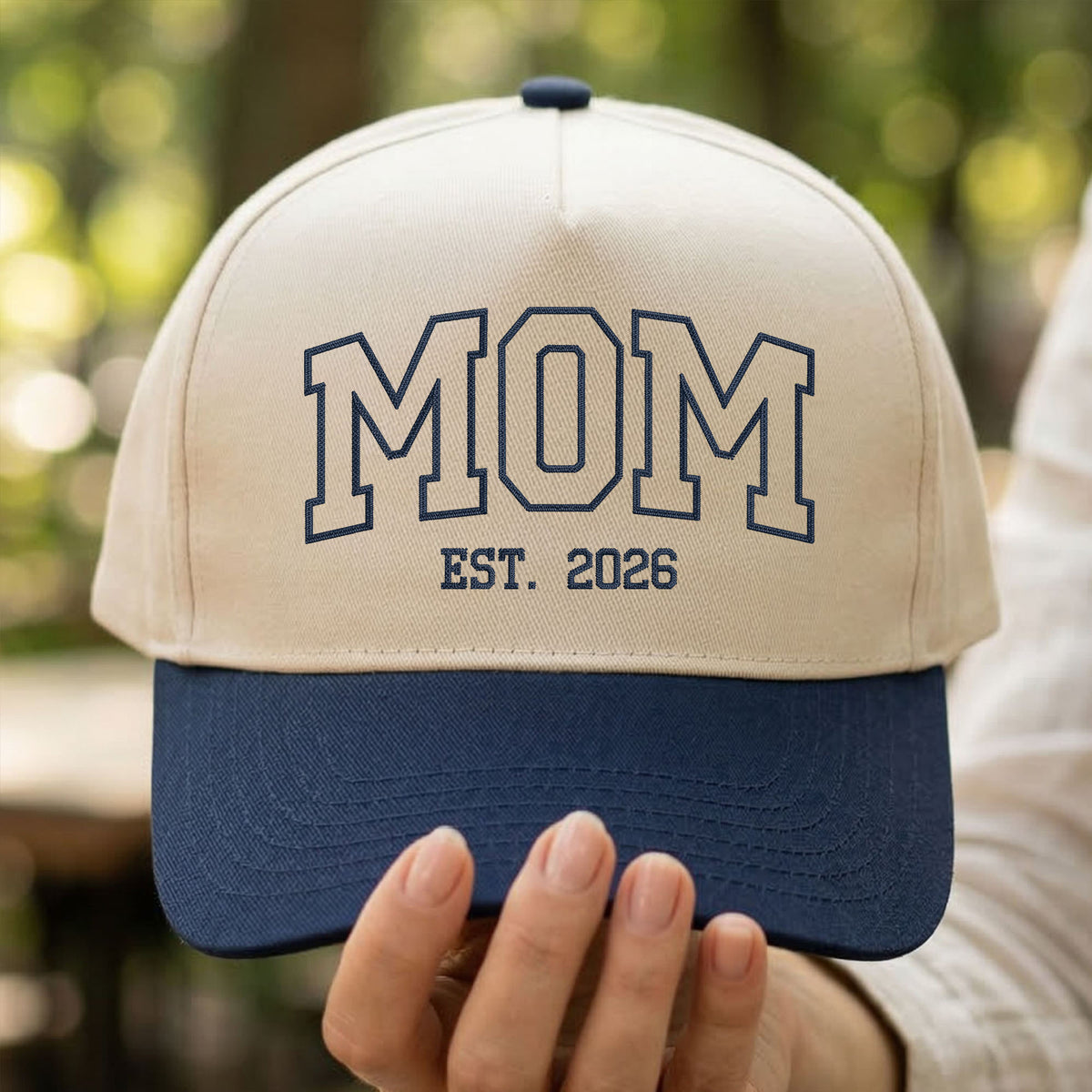 Custom Embroidered Mom Est 2026 Snapback Hat