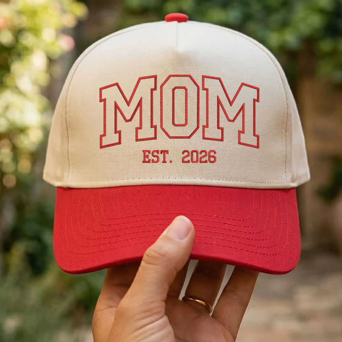 Custom Embroidered Mom Est 2026 Snapback Hat