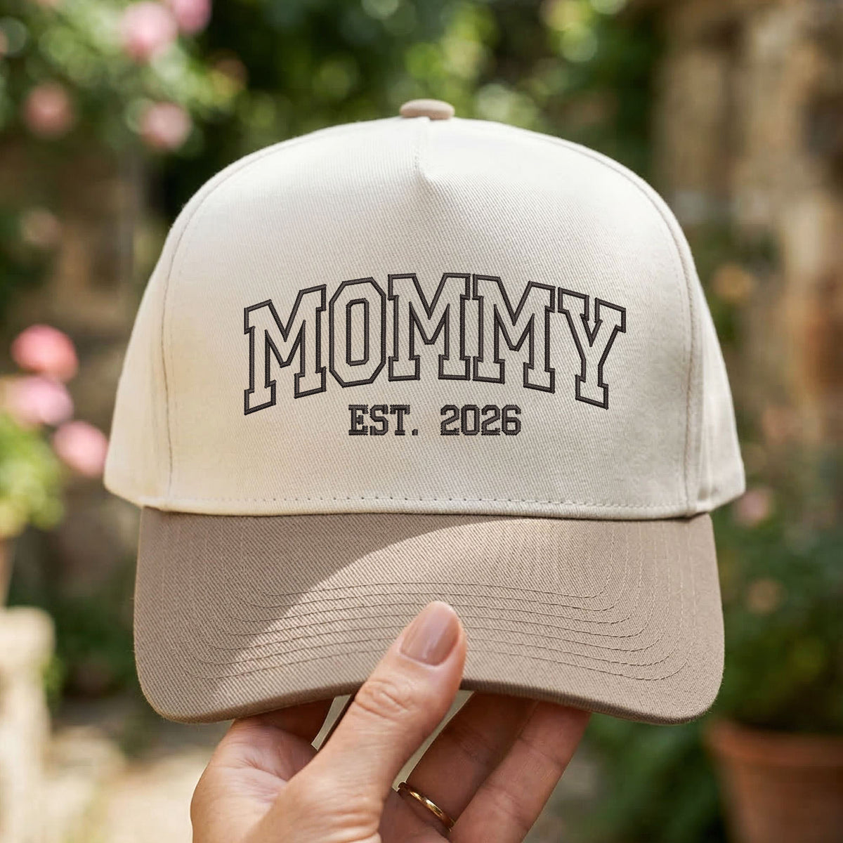 Custom Embroidered Mommy Est 2026 Snapback Hat
