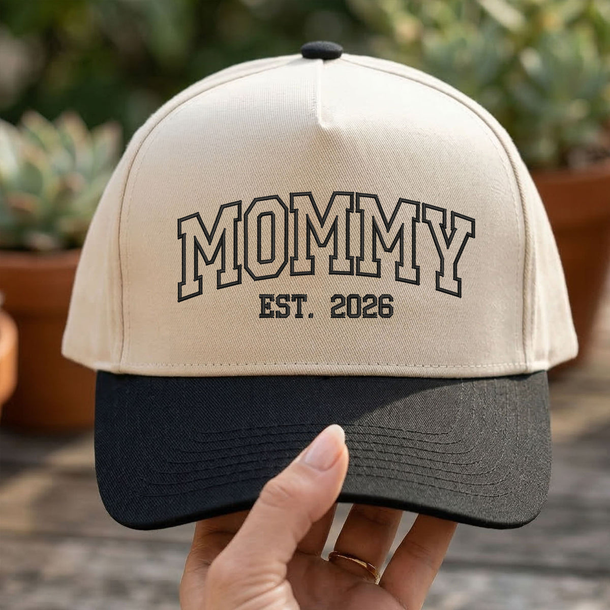 Custom Embroidered Mommy Est 2026 Snapback Hat