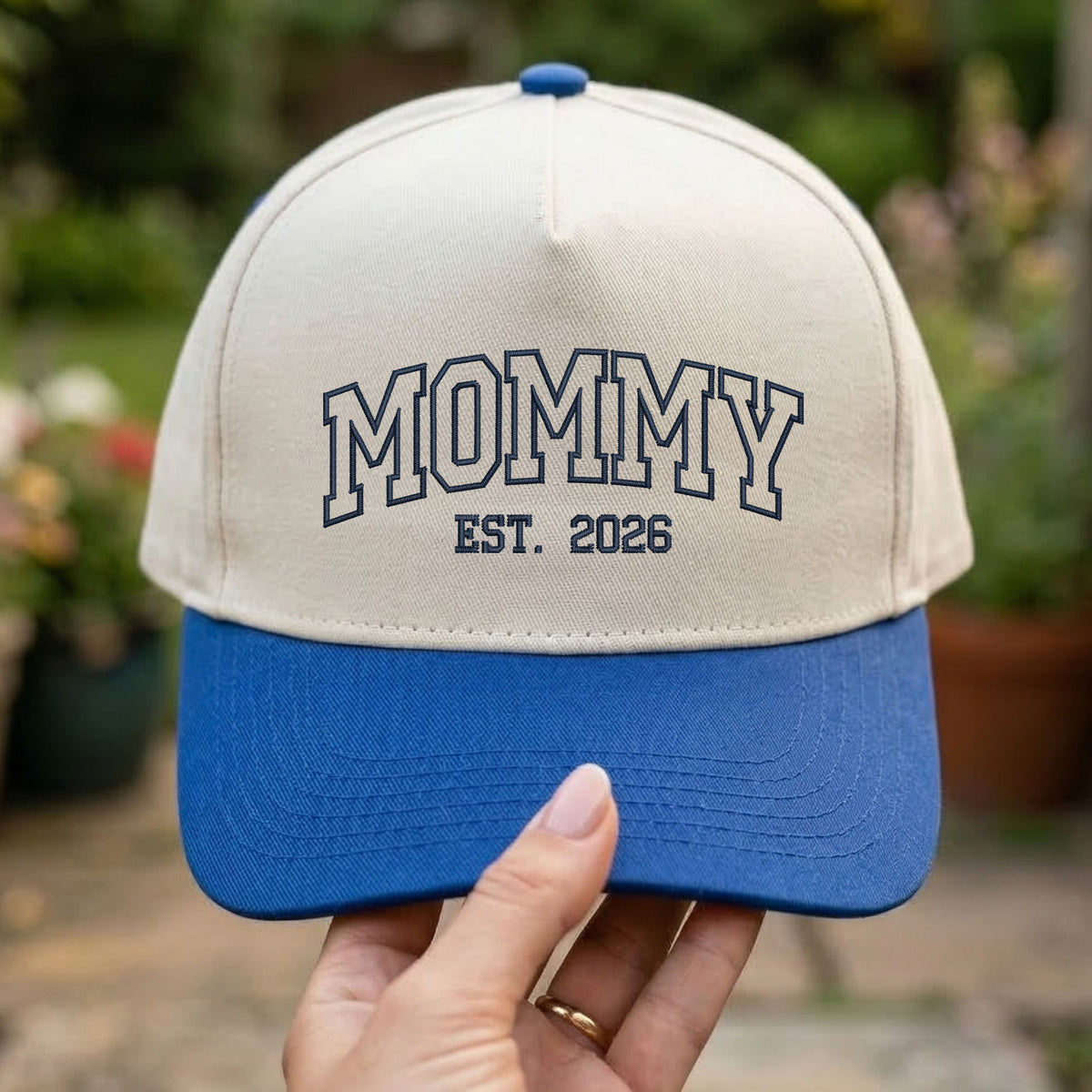 Custom Embroidered Mommy Est 2026 Snapback Hat
