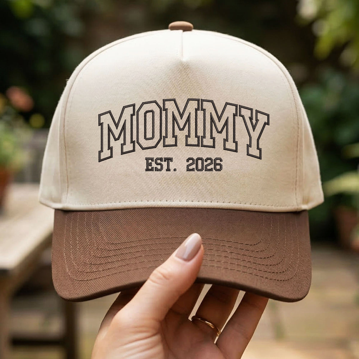 Custom Embroidered Mommy Est 2026 Snapback Hat