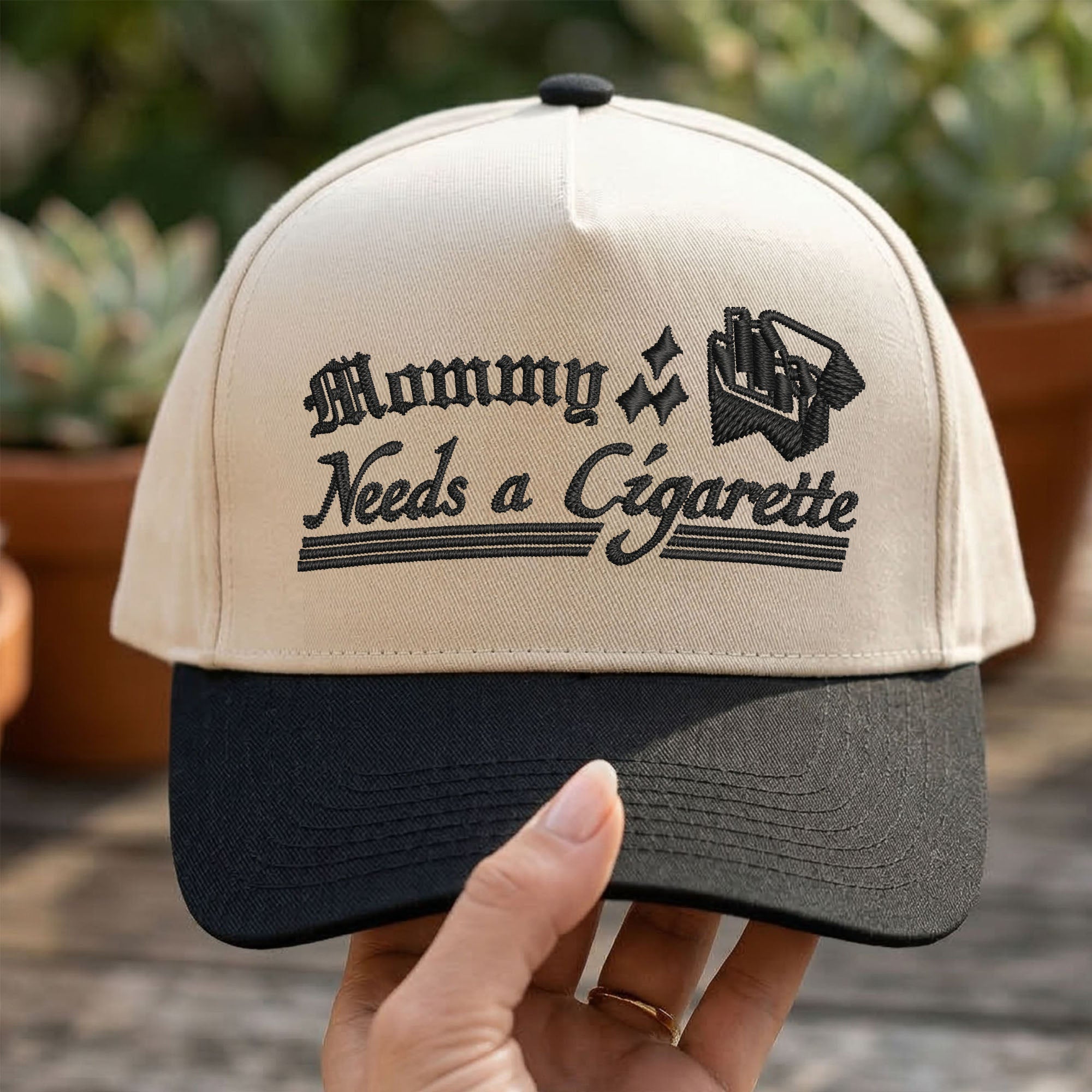 Custom Embroidered Mommy Needs a Cig Snapback Hat