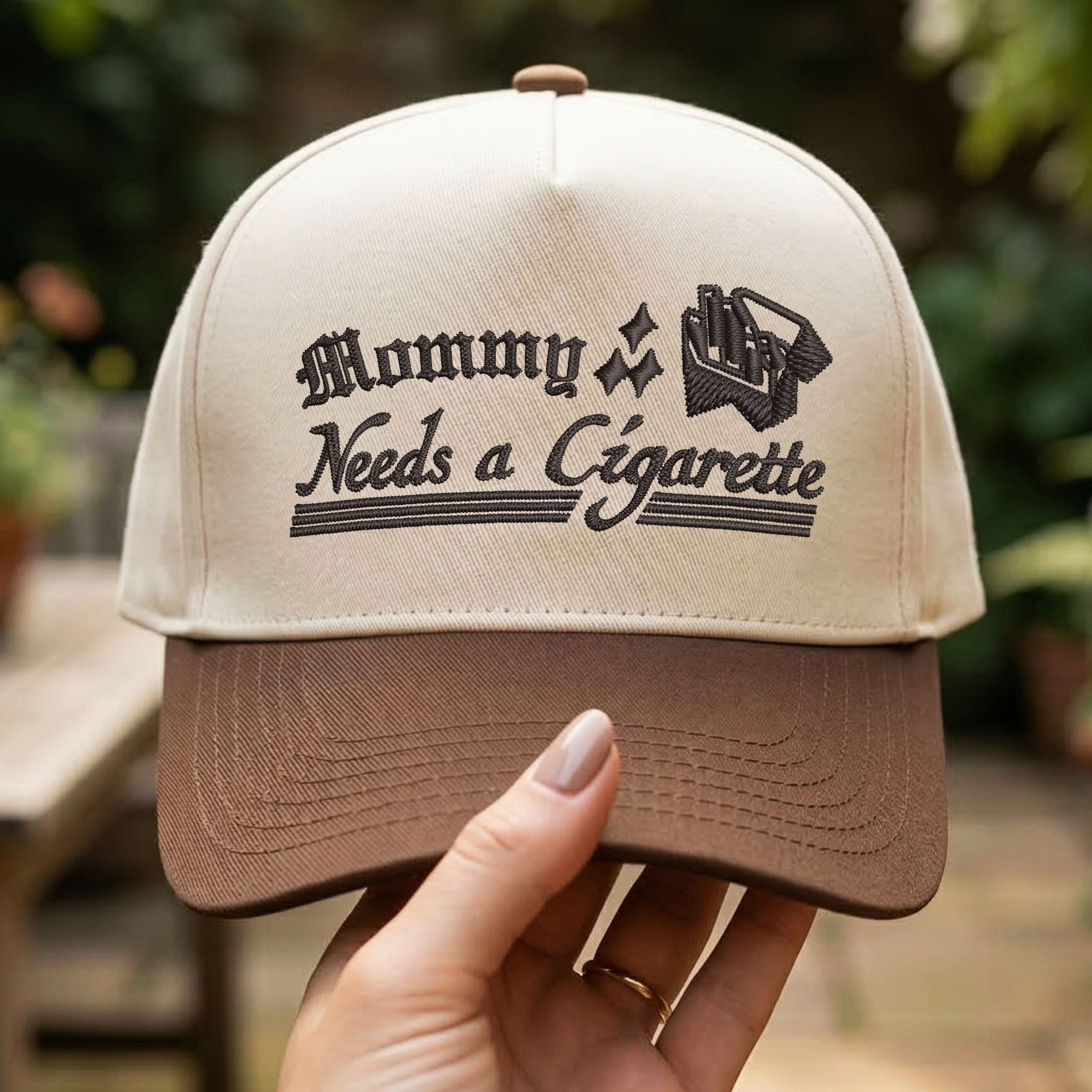 Custom Embroidered Mommy Needs a Cig Snapback Hat
