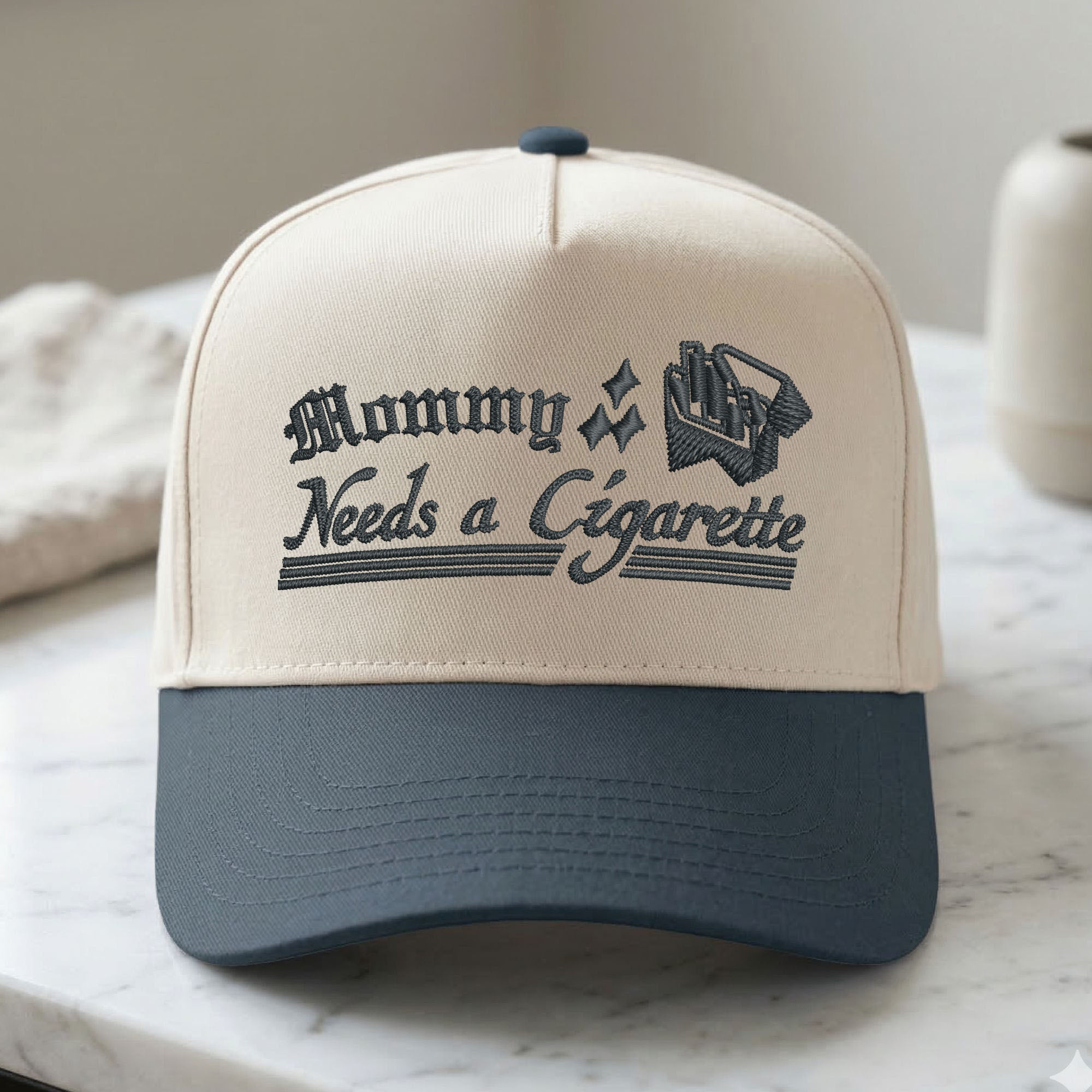 Custom Embroidered Mommy Needs a Cig Snapback Hat