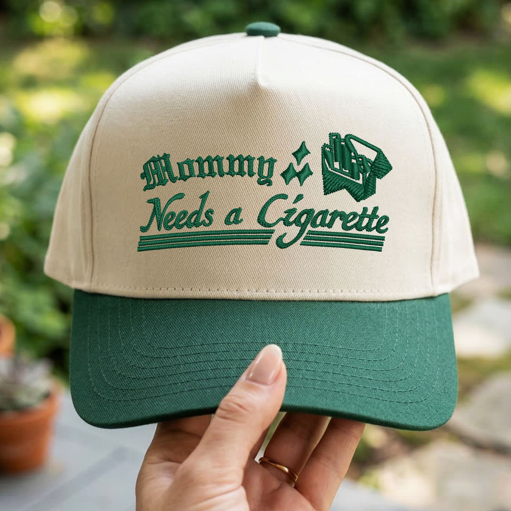 Custom Embroidered Mommy Needs a Cig Snapback Hat