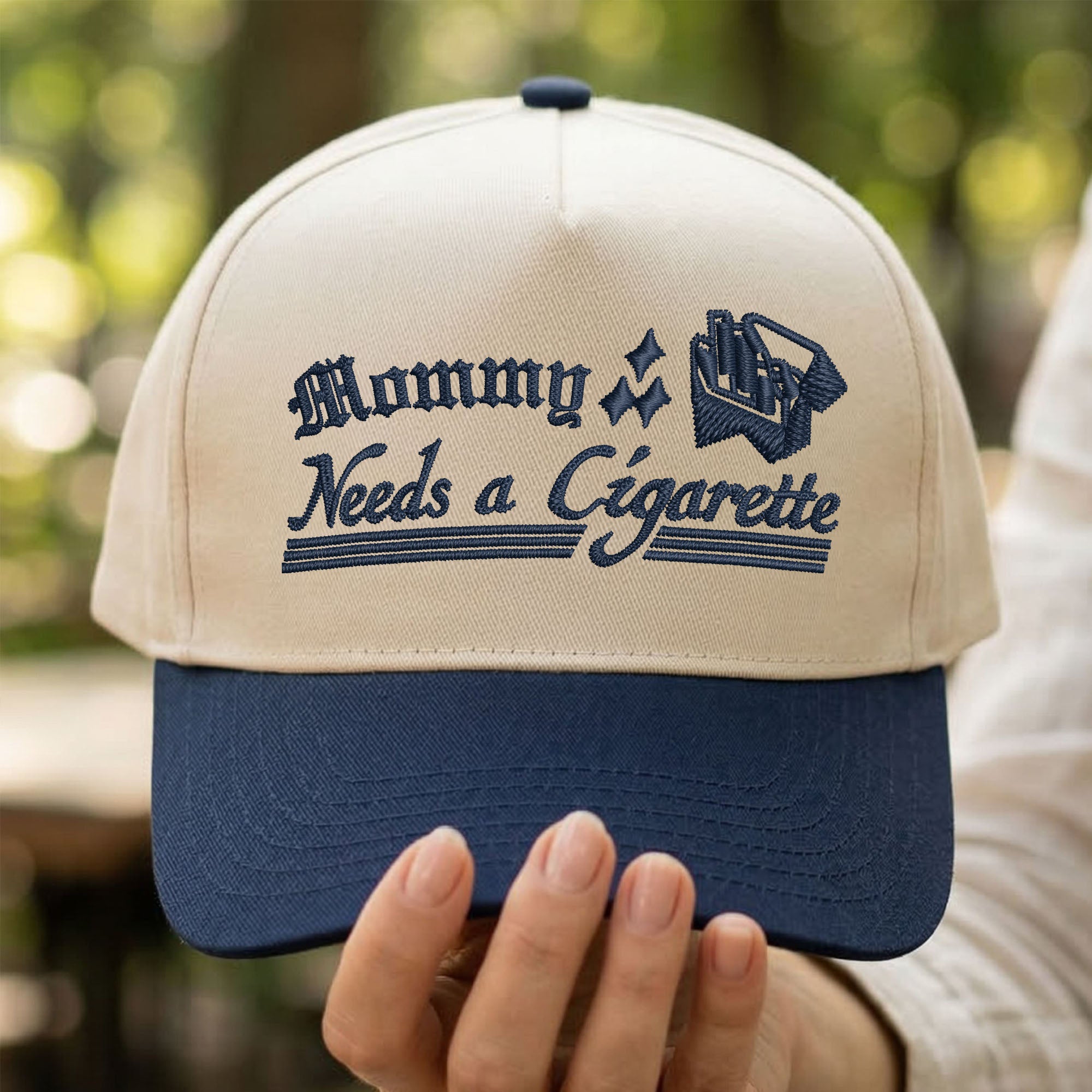 Custom Embroidered Mommy Needs a Cig Snapback Hat