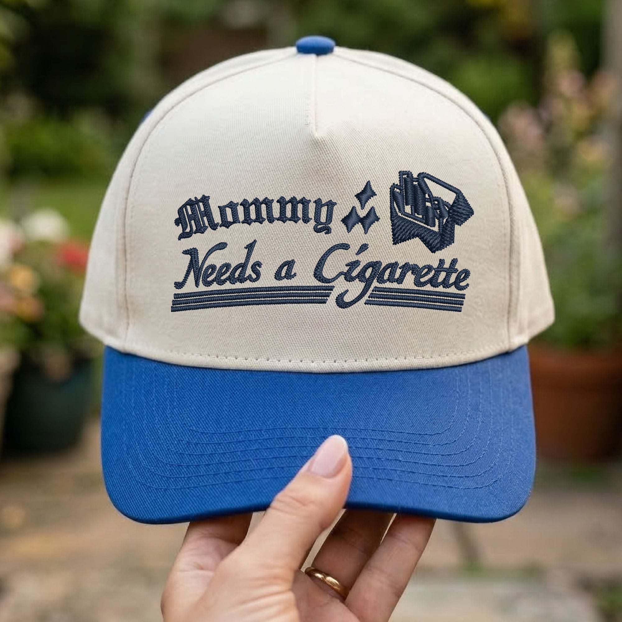 Custom Embroidered Mommy Needs a Cig Snapback Hat