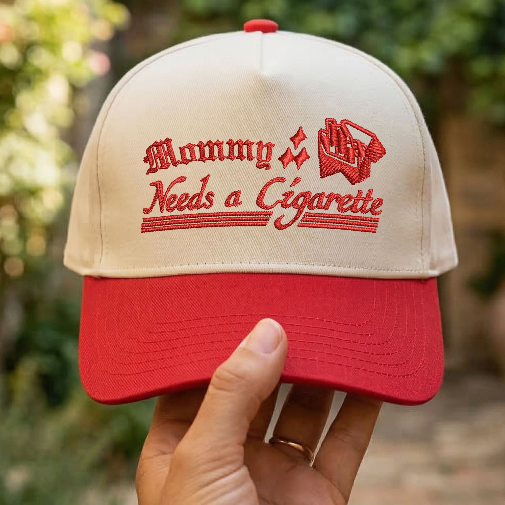 Custom Embroidered Mommy Needs a Cig Snapback Hat
