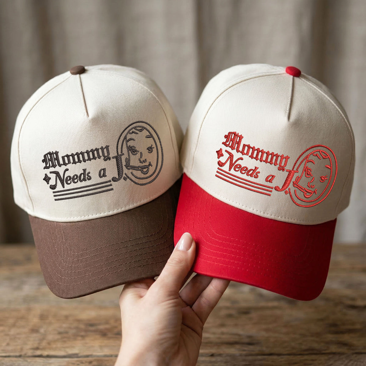 Custom Embroidered Mommy Needs a J Snapback Hat
