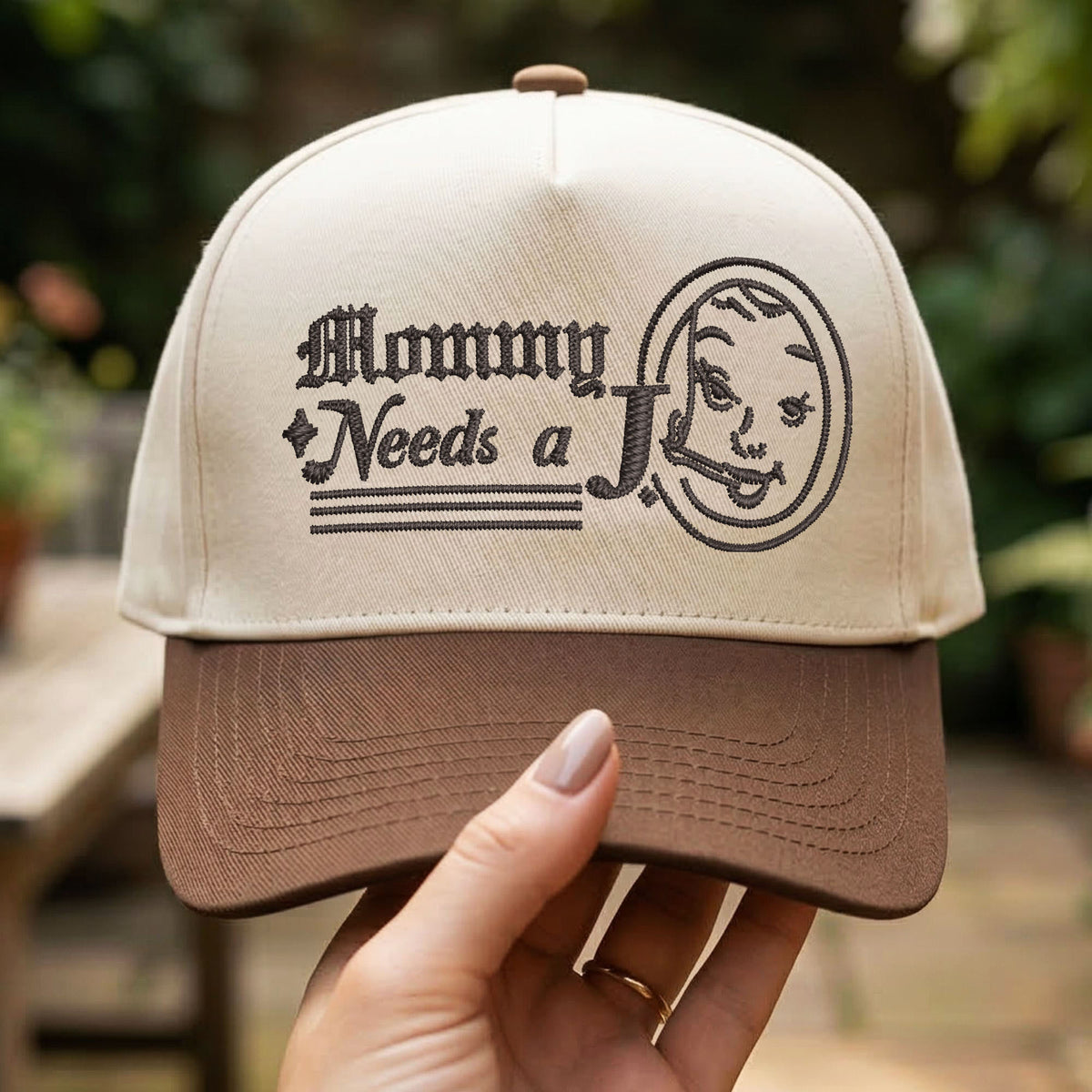 Custom Embroidered Mommy Needs a J Snapback Hat