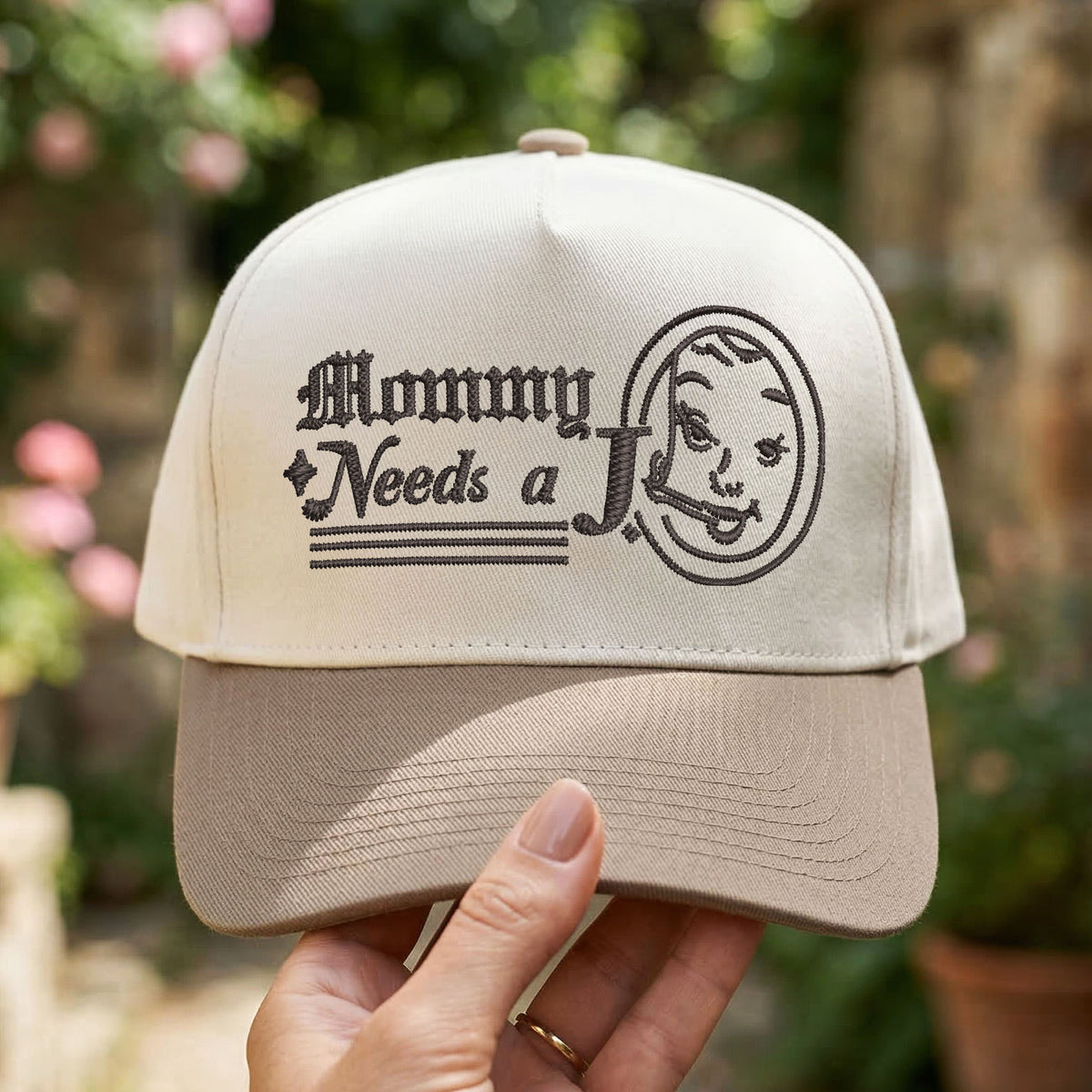 Custom Embroidered Mommy Needs a J Snapback Hat