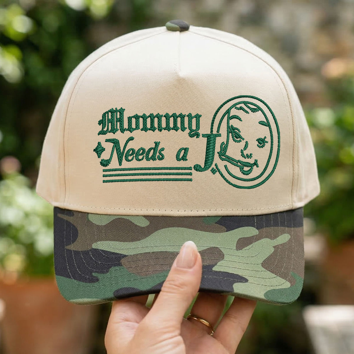 Custom Embroidered Mommy Needs a J Snapback Hat