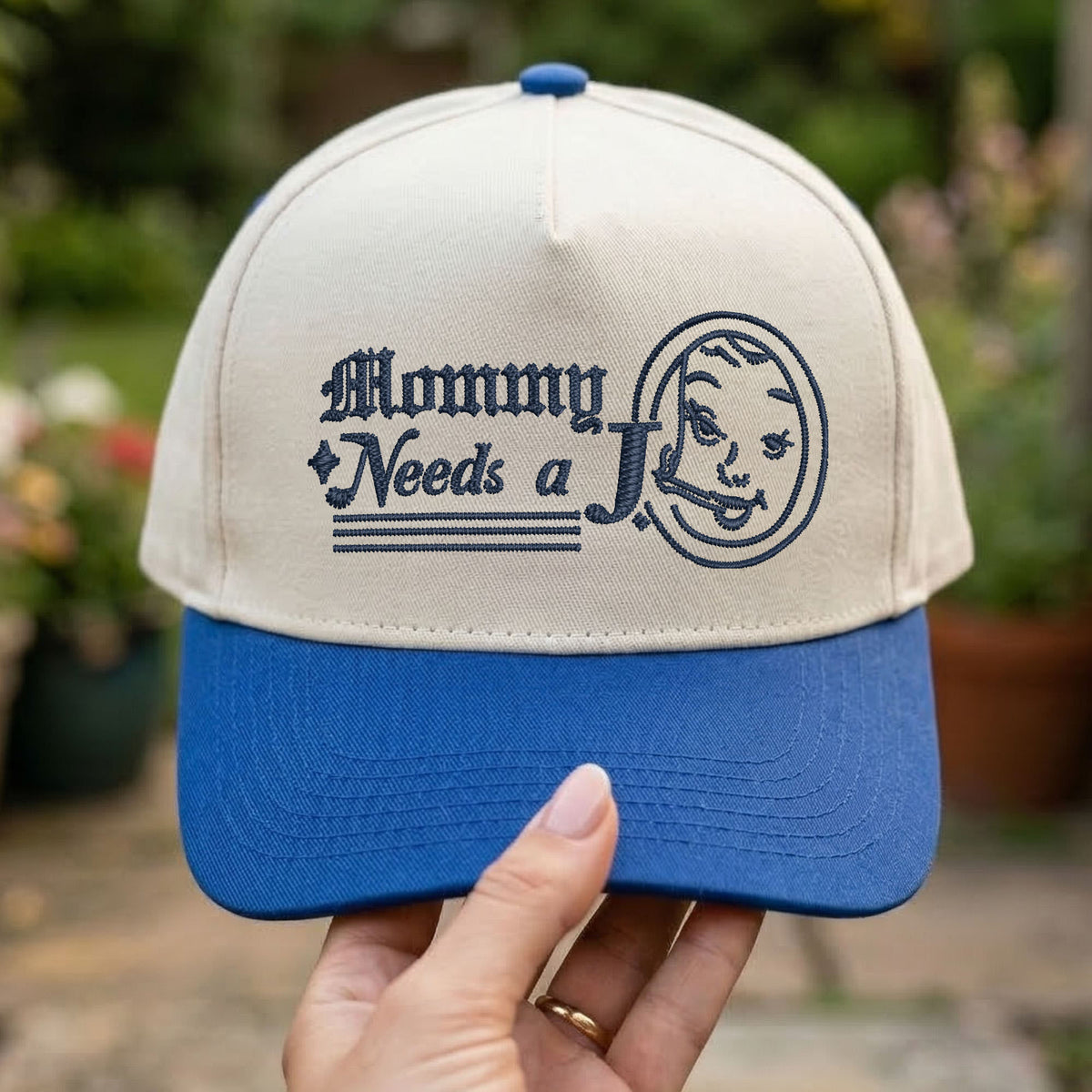 Custom Embroidered Mommy Needs a J Snapback Hat