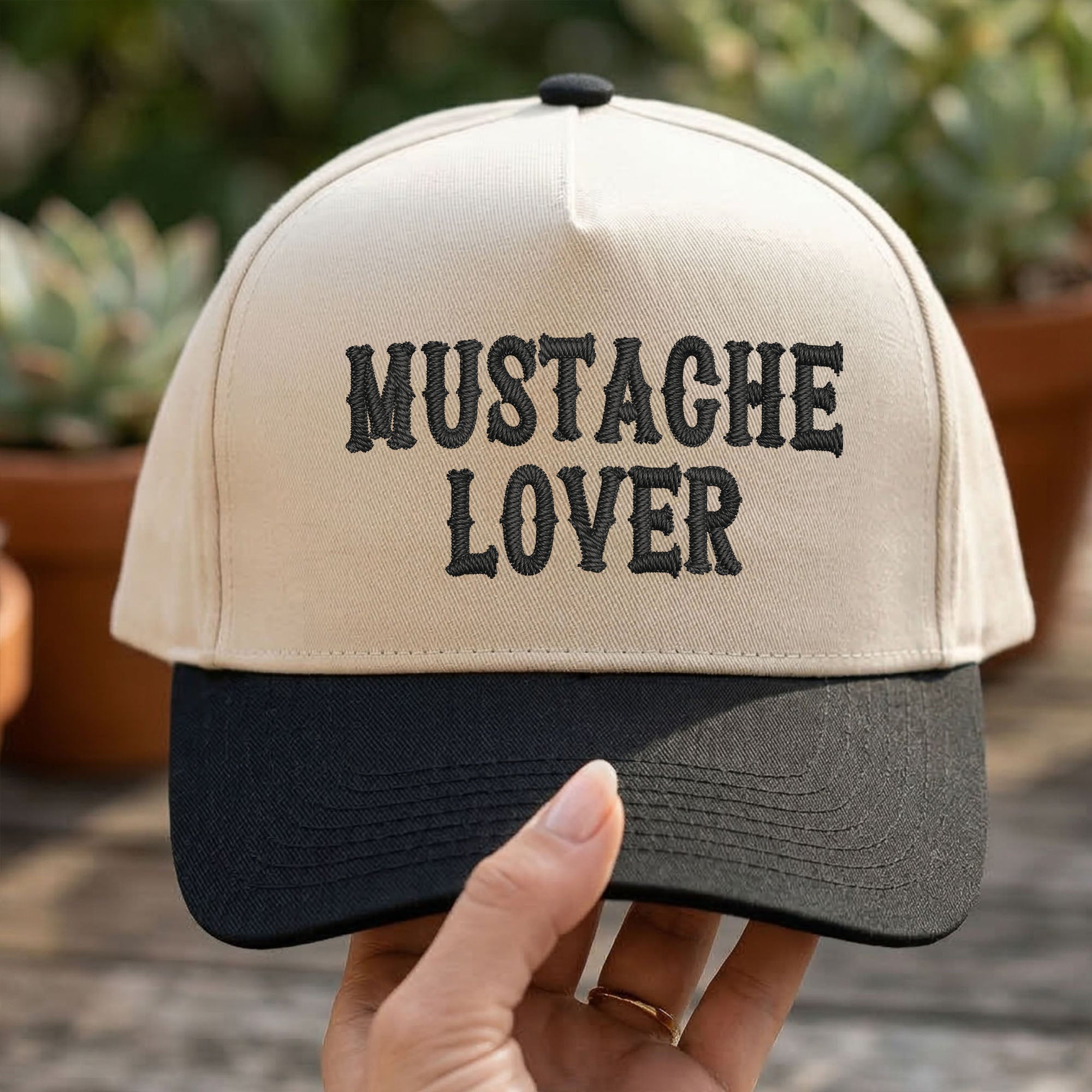 Custom Embroidered Mustache Lover Snapback Hat