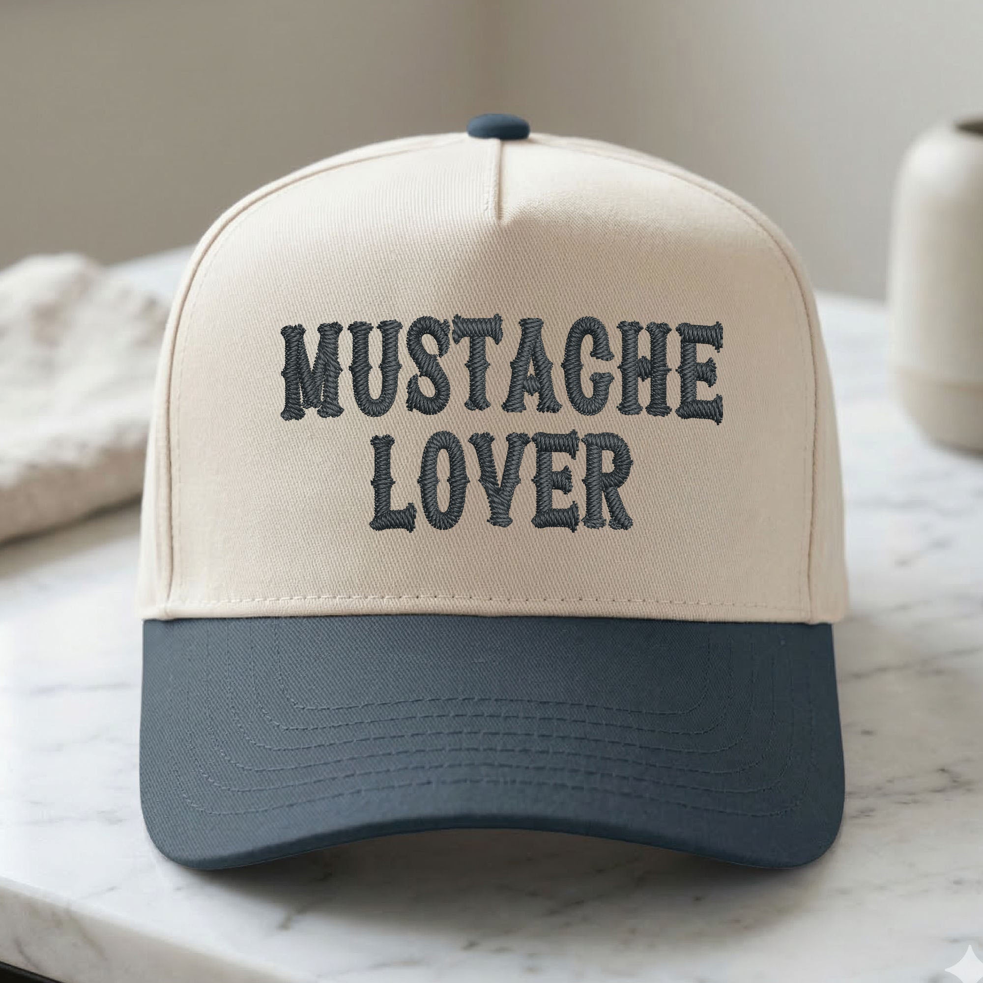 Custom Embroidered Mustache Lover Snapback Hat