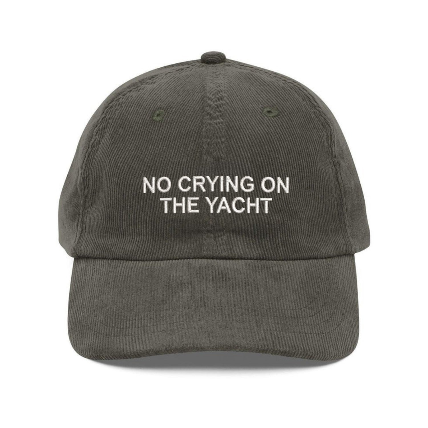 Custom Embroidered No Crying On The Yacht Hat - Funny Luxury Quote Cap
