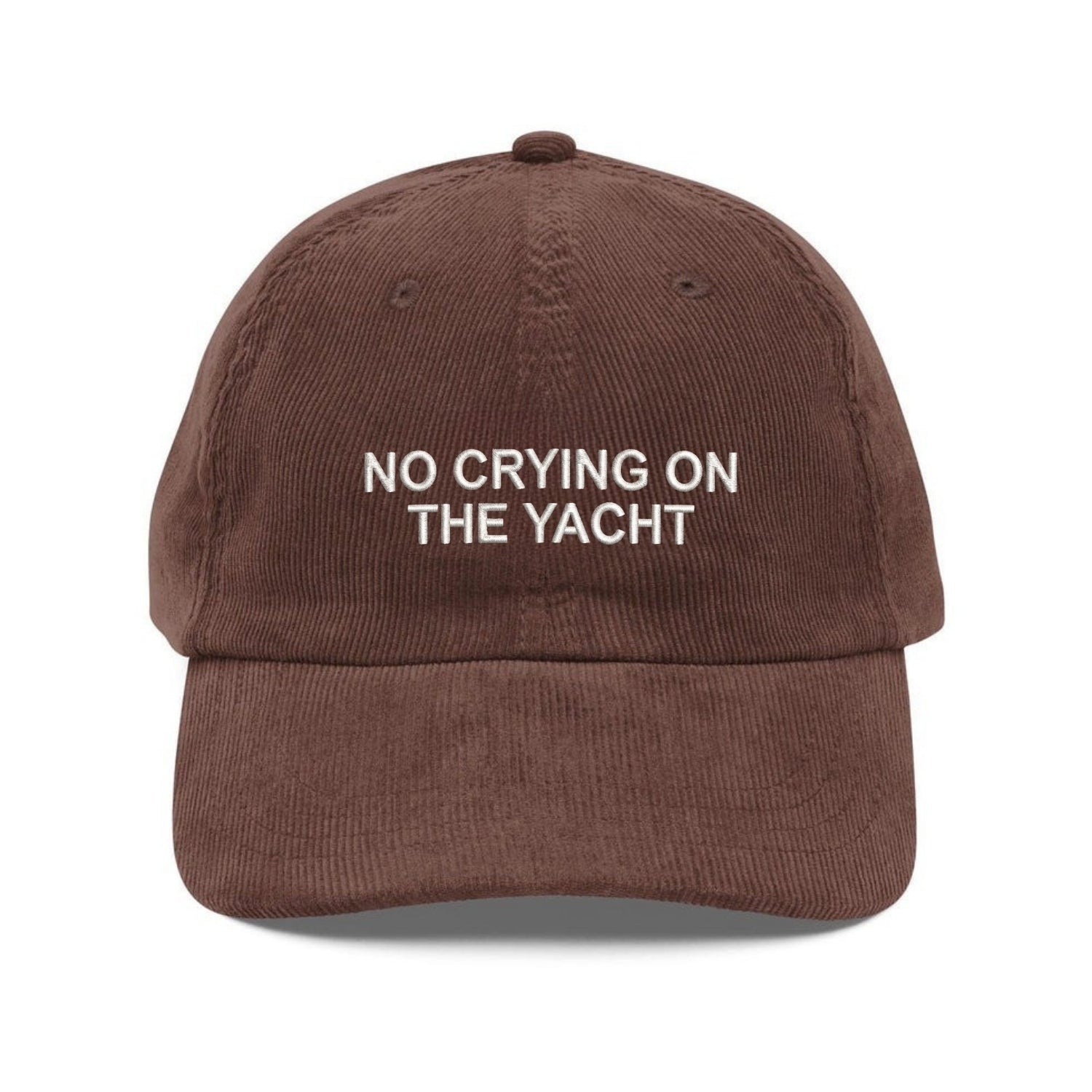 Custom Embroidered No Crying On The Yacht Hat - Funny Luxury Quote Cap