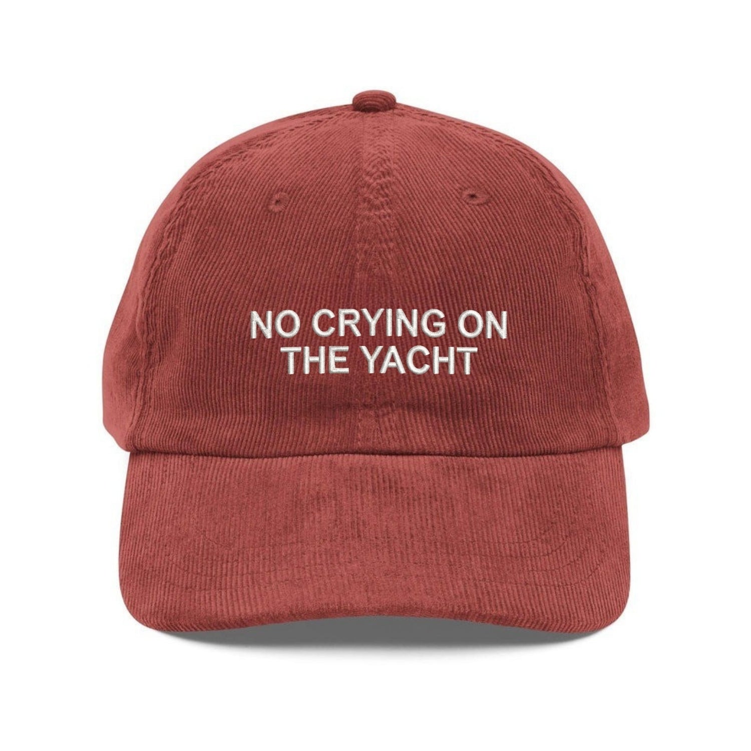 Custom Embroidered No Crying On The Yacht Hat - Funny Luxury Quote Cap