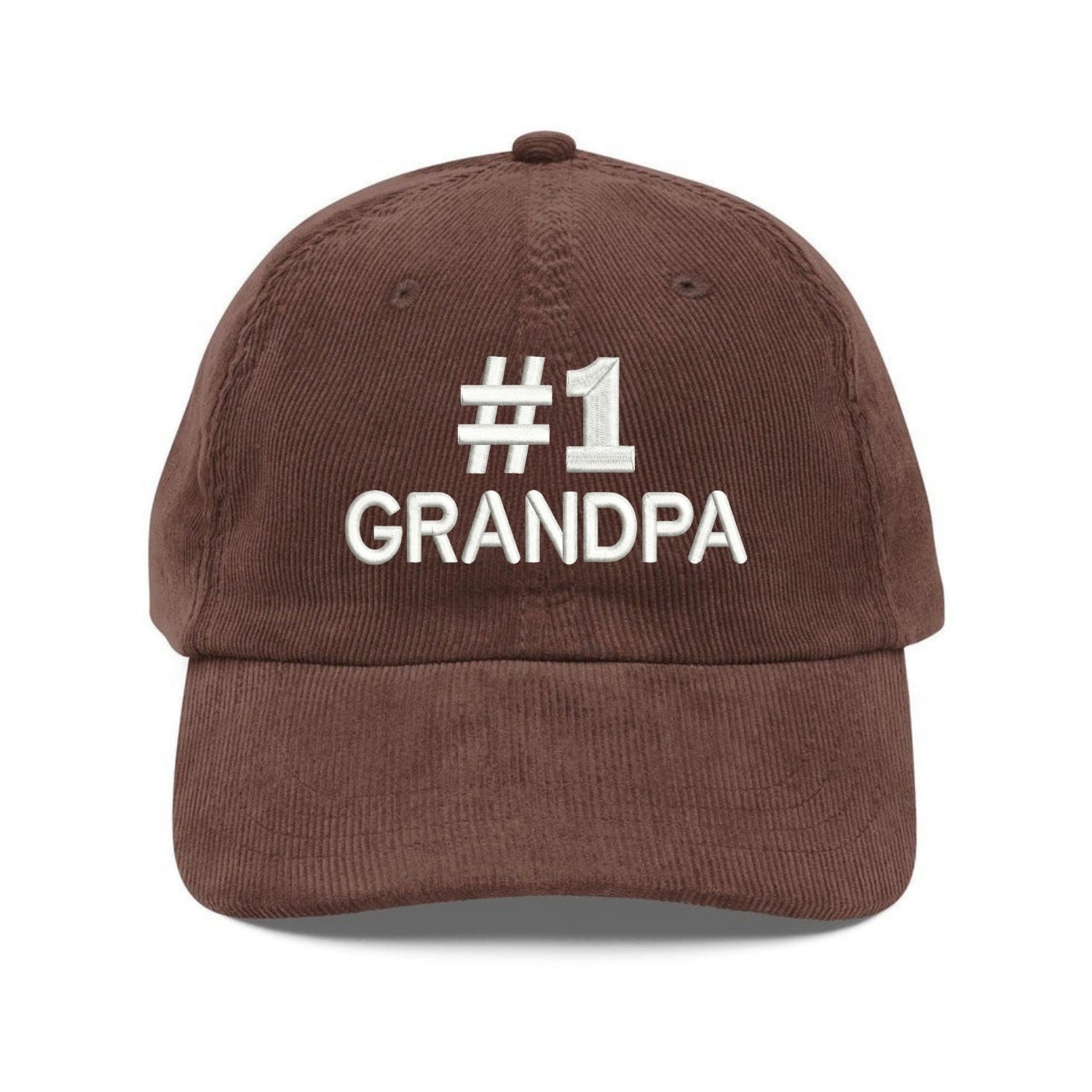 Custom Embroidered Number 1 Grandpa Hat - #1 Grandpa Gift Cap