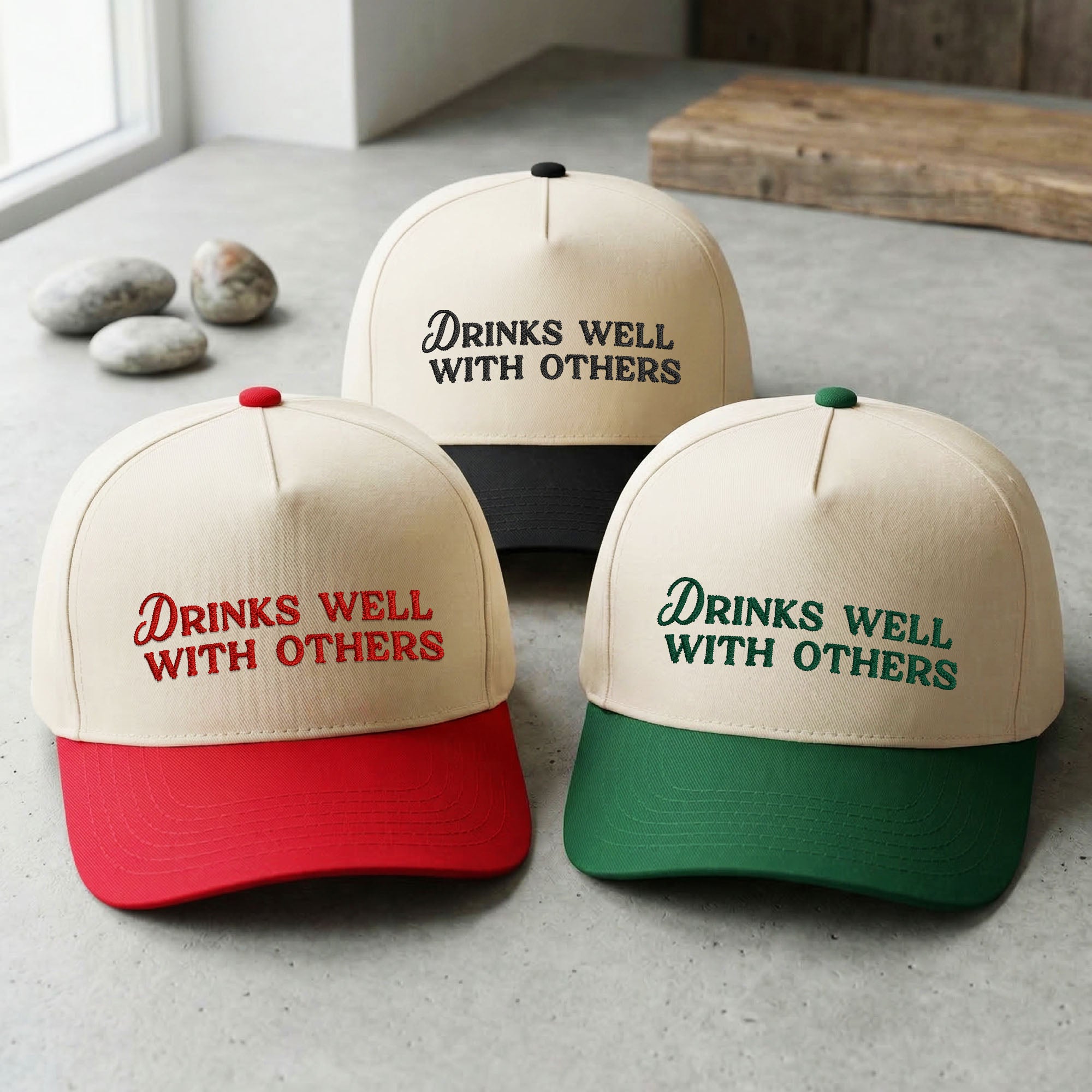 Custom Embroidered Drinks Well With Others Snapback Hat