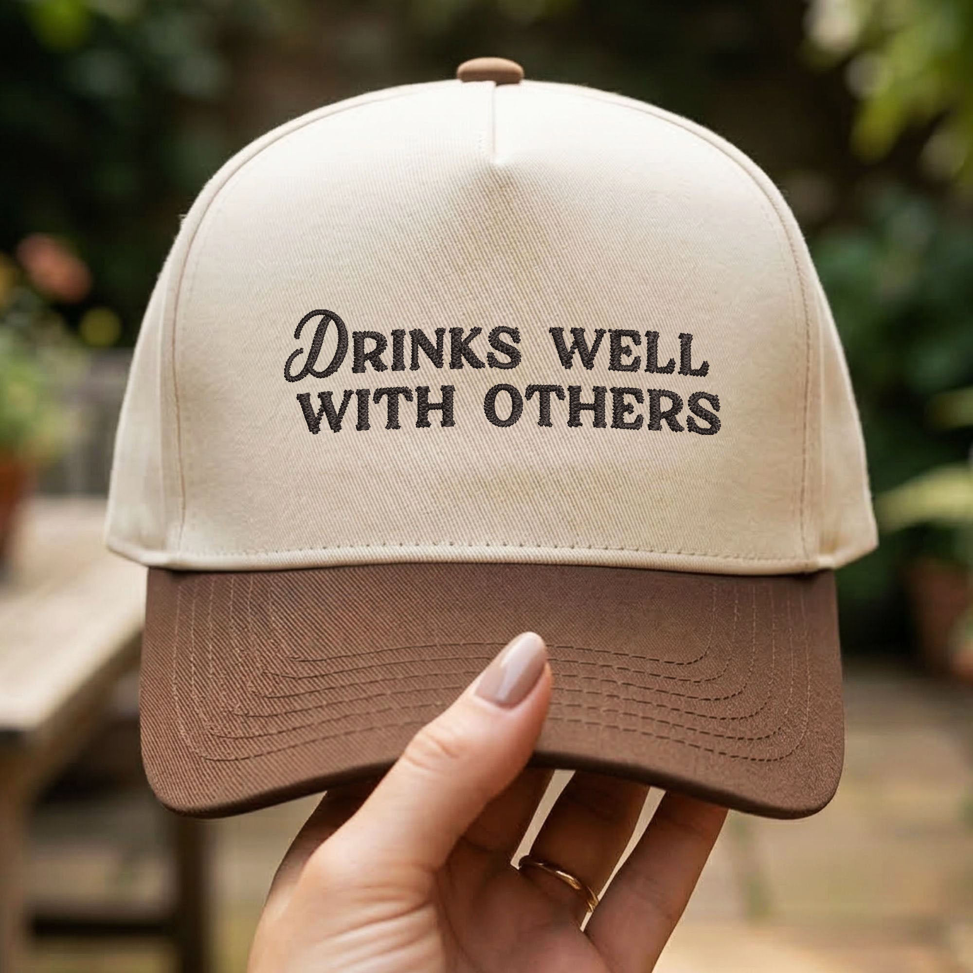 Custom Embroidered Drinks Well With Others Snapback Hat