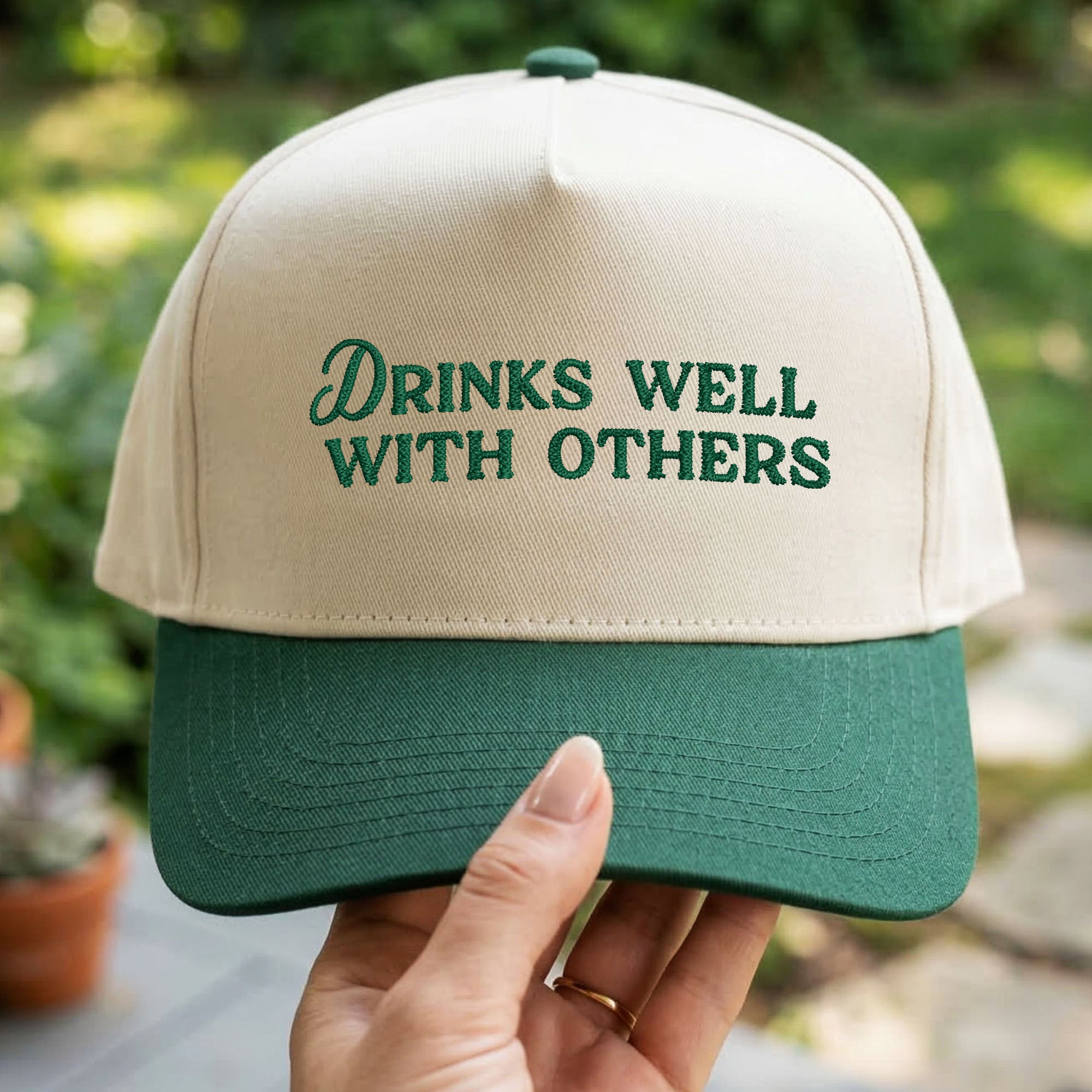 Custom Embroidered Drinks Well With Others Snapback Hat