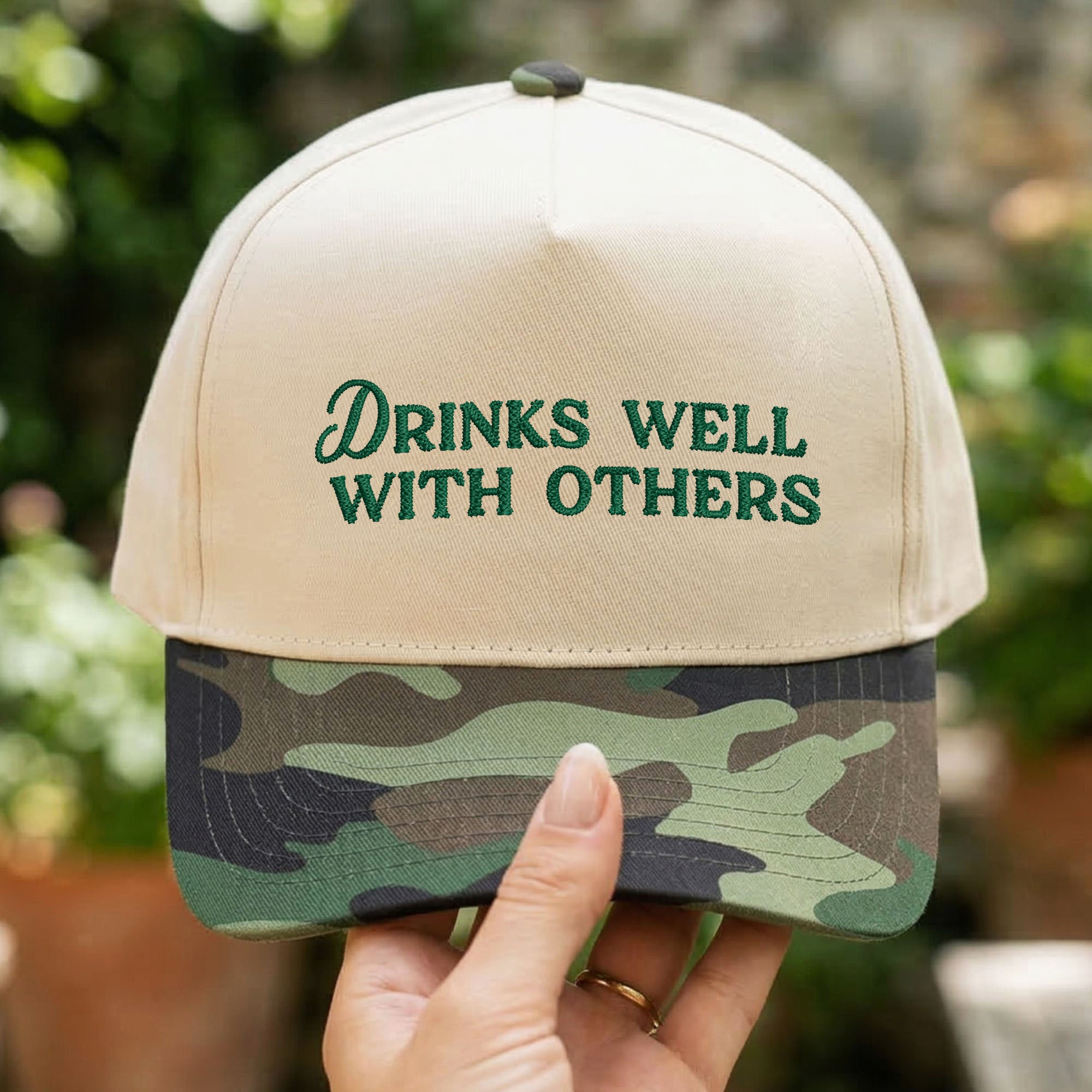 Custom Embroidered Drinks Well With Others Snapback Hat