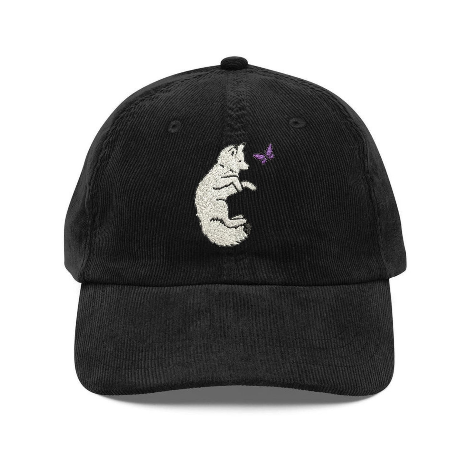 Custom Embroidered Onyx Snow Fox Hat