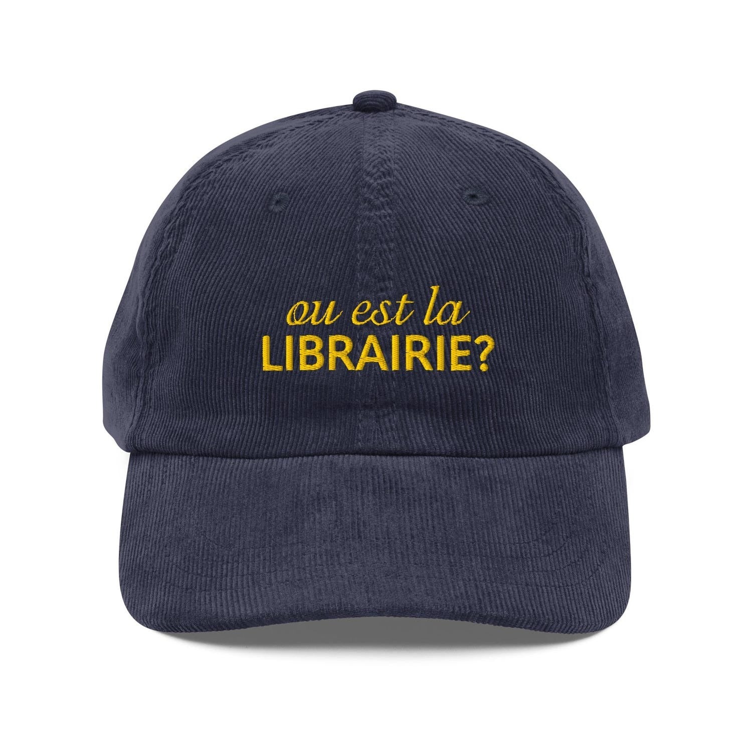 Custom Embroidered Ou Est La Librairie Hat